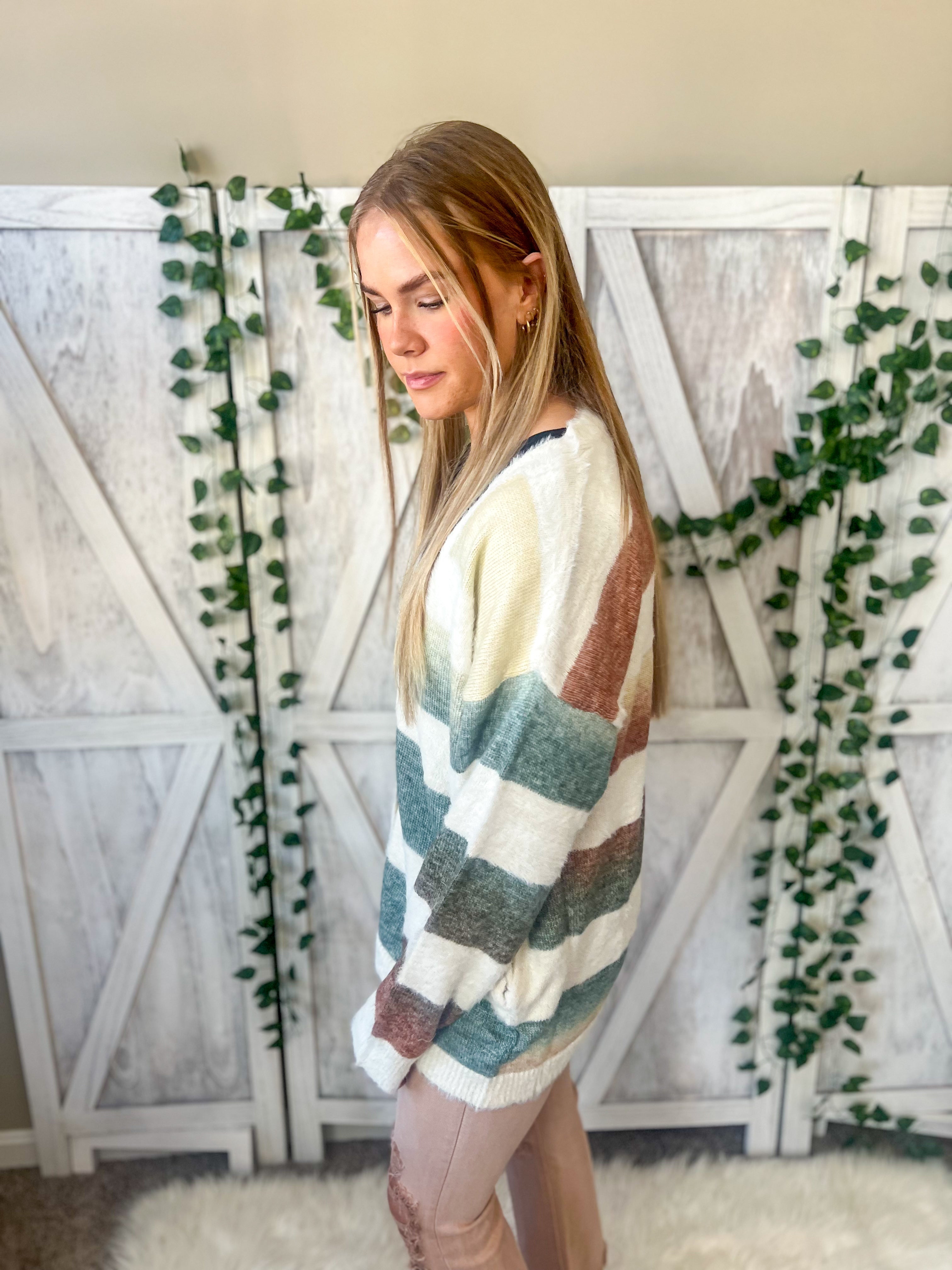 Remi Striped Button Down Cardigan