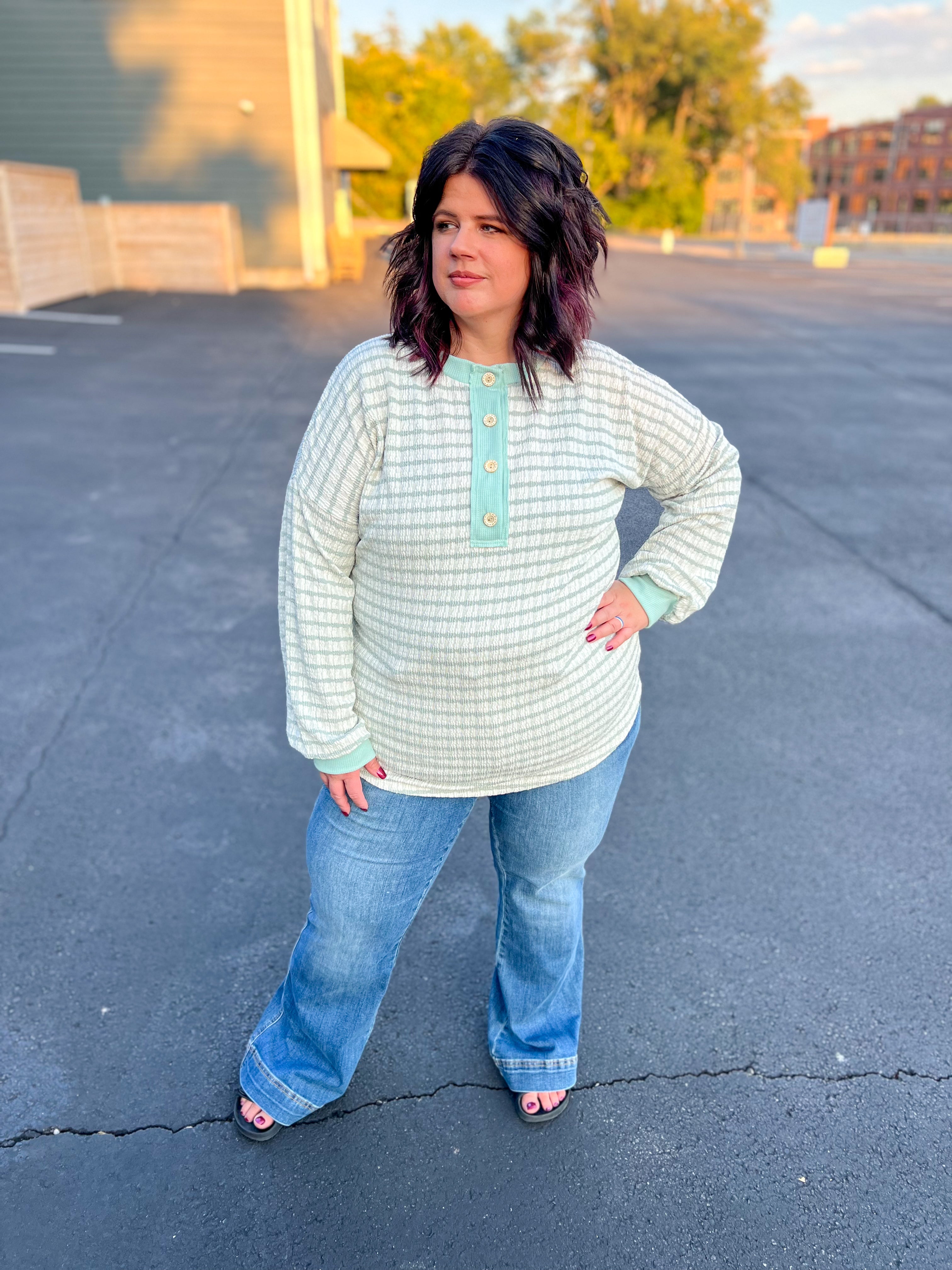 DOORBUSTER Emily Stripe Top - Mint