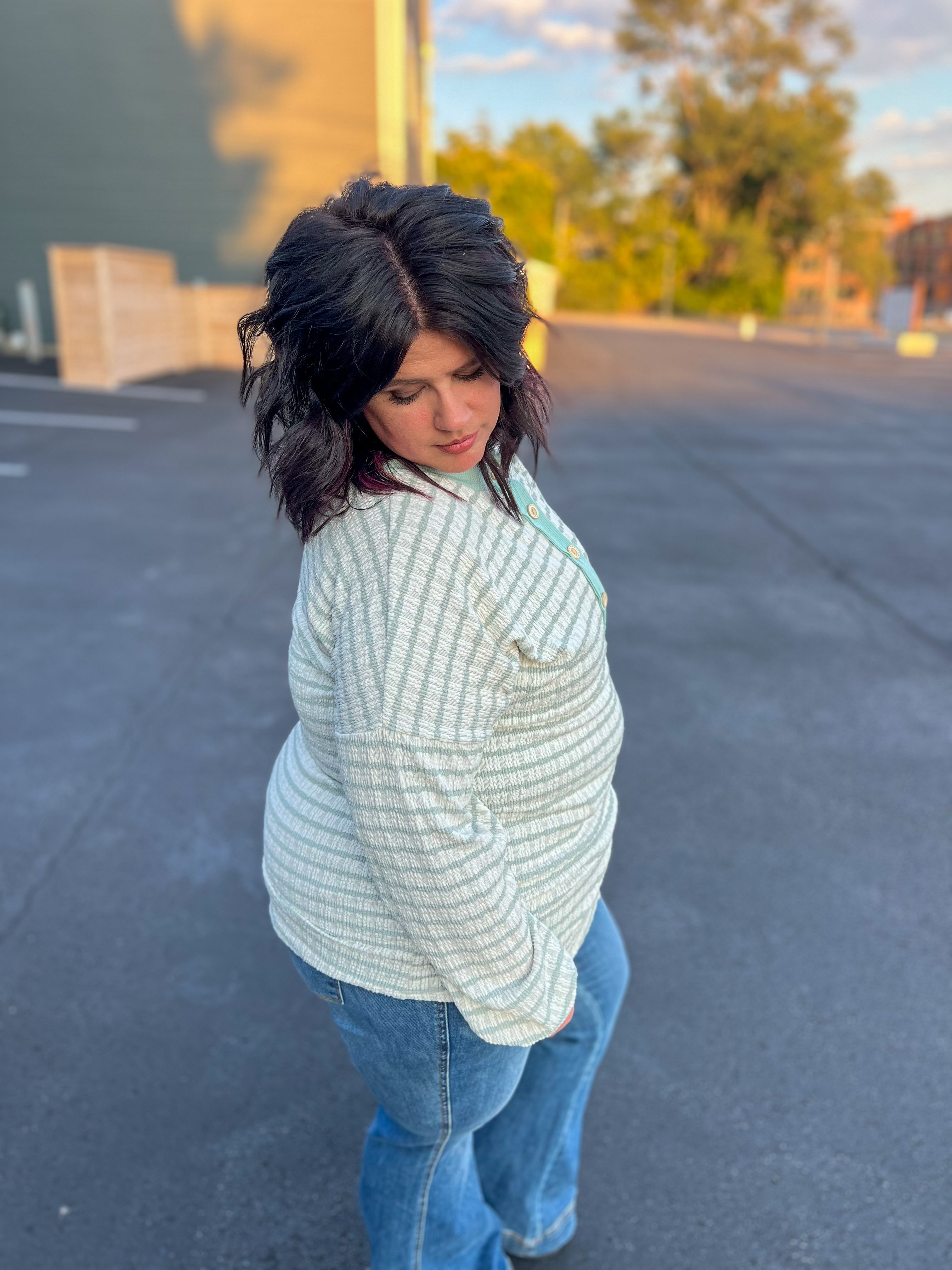 DOORBUSTER Emily Stripe Top - Mint