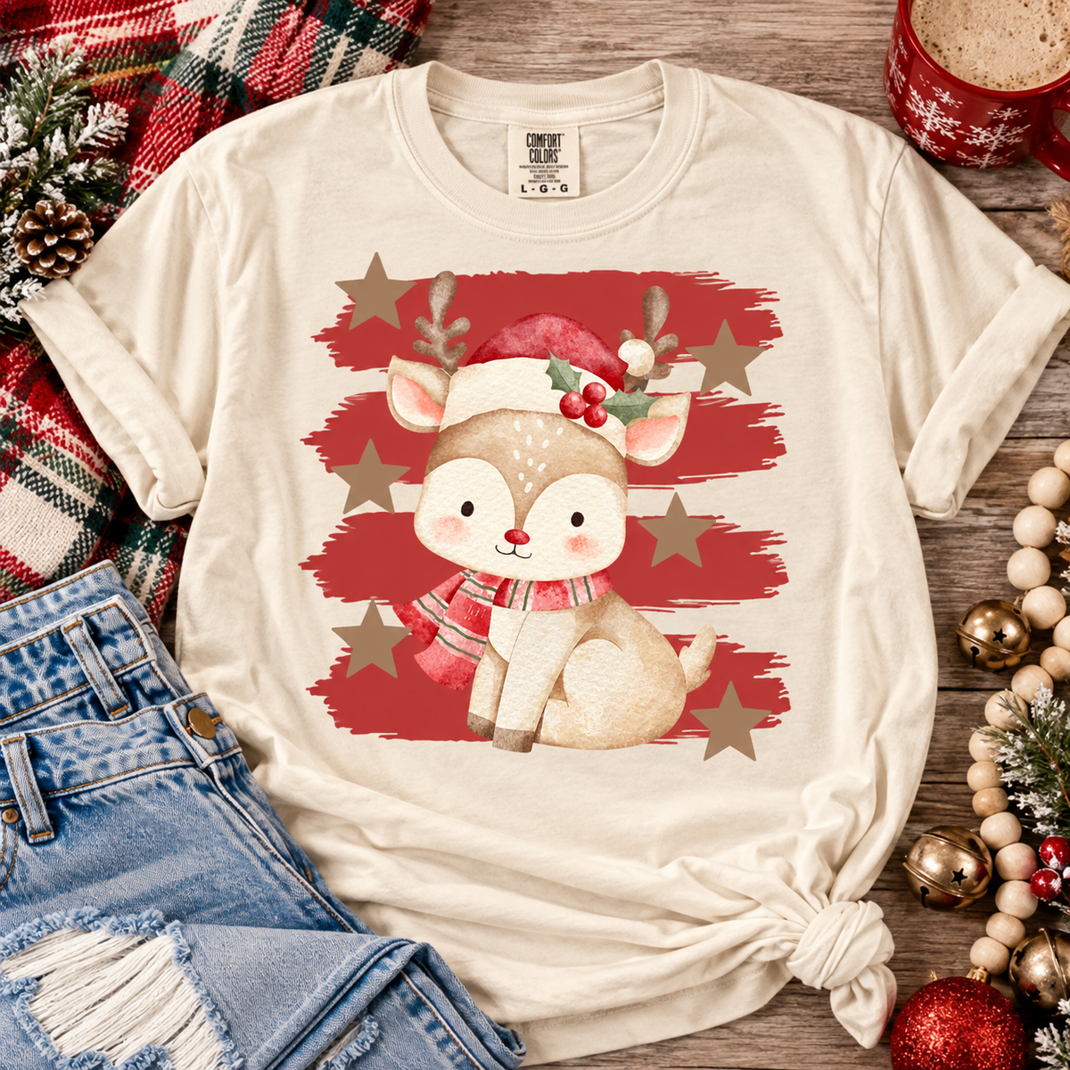 Vintage Christmas Reindeer Tee