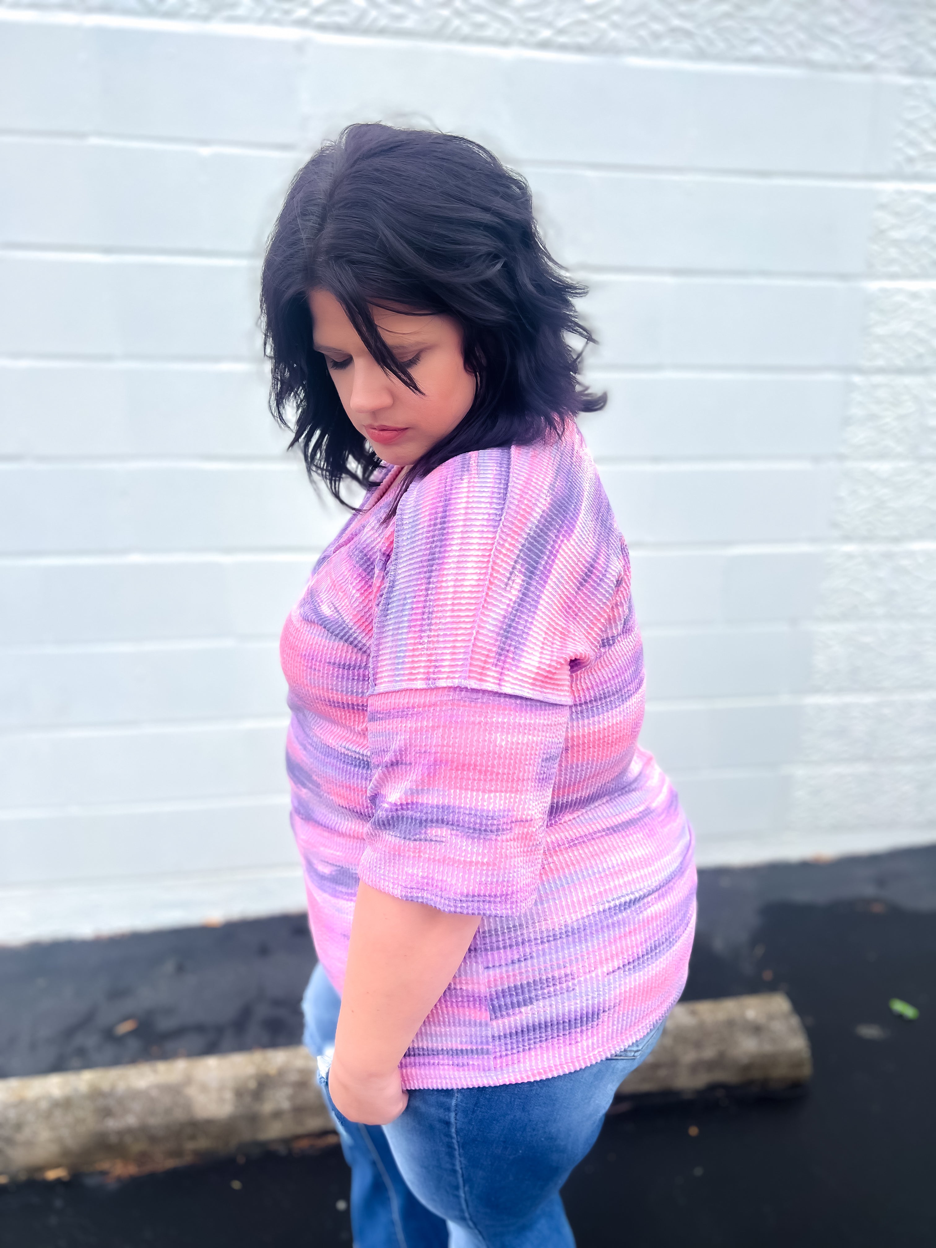 Kelly Ribbed Top - Shades of Pink