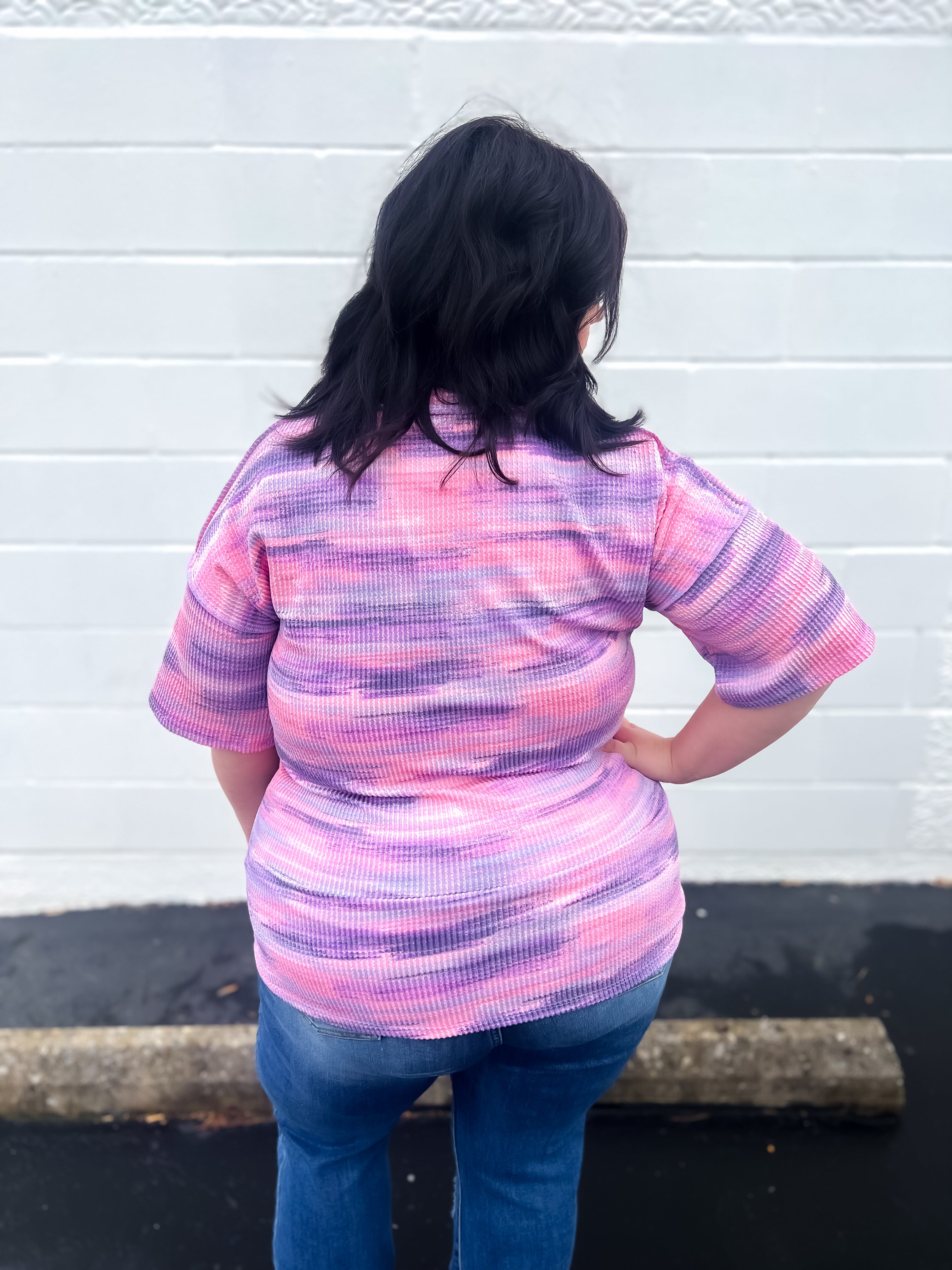 Kelly Ribbed Top - Shades of Pink