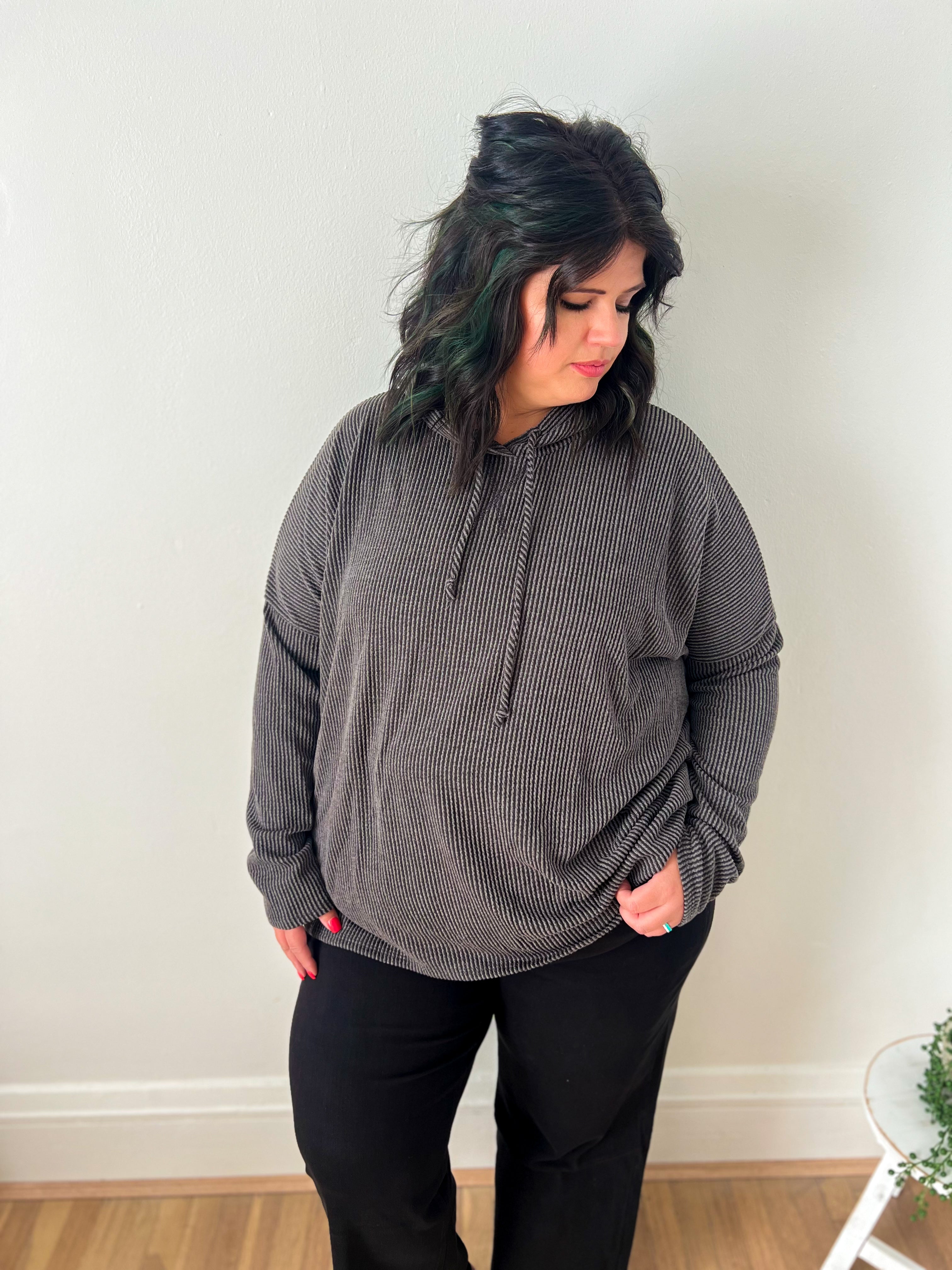 DOORBUSTER Charcoal Hooded Top