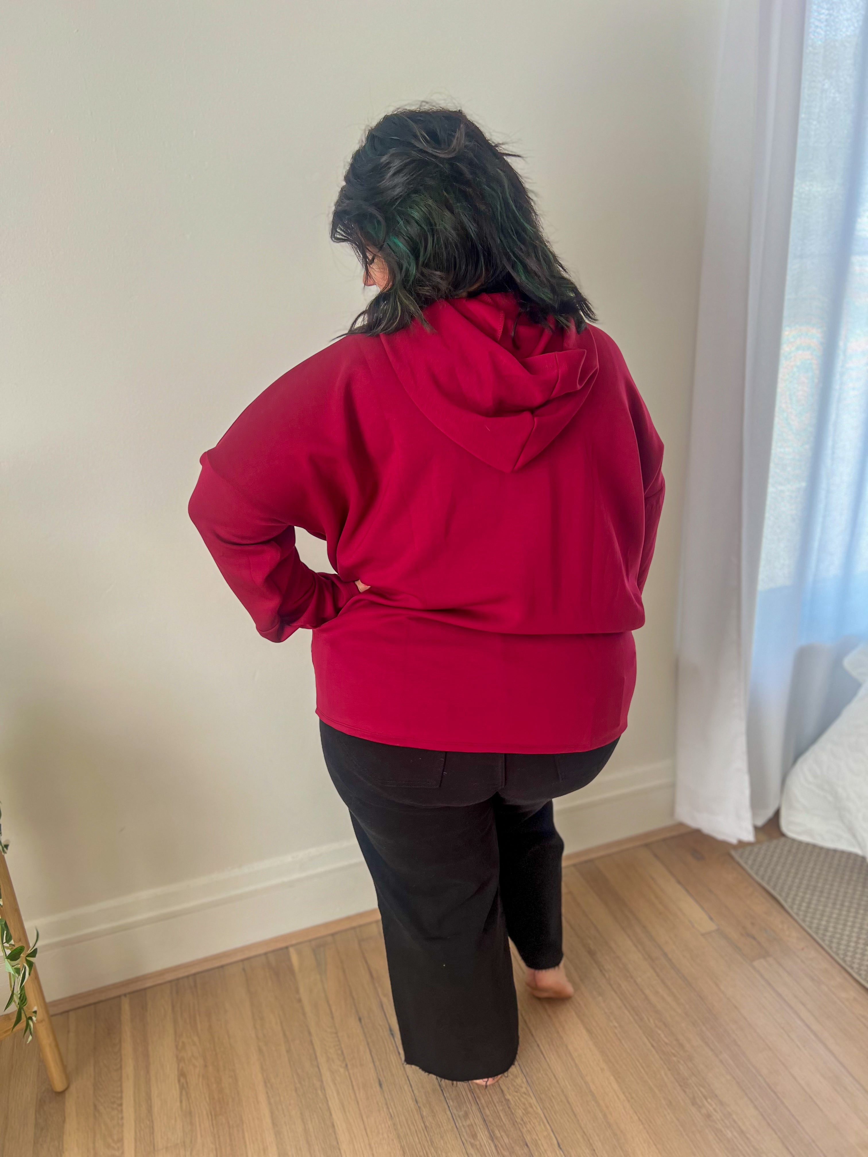 DOORBUSTER Aria Scuba Hoodie - Burgundy