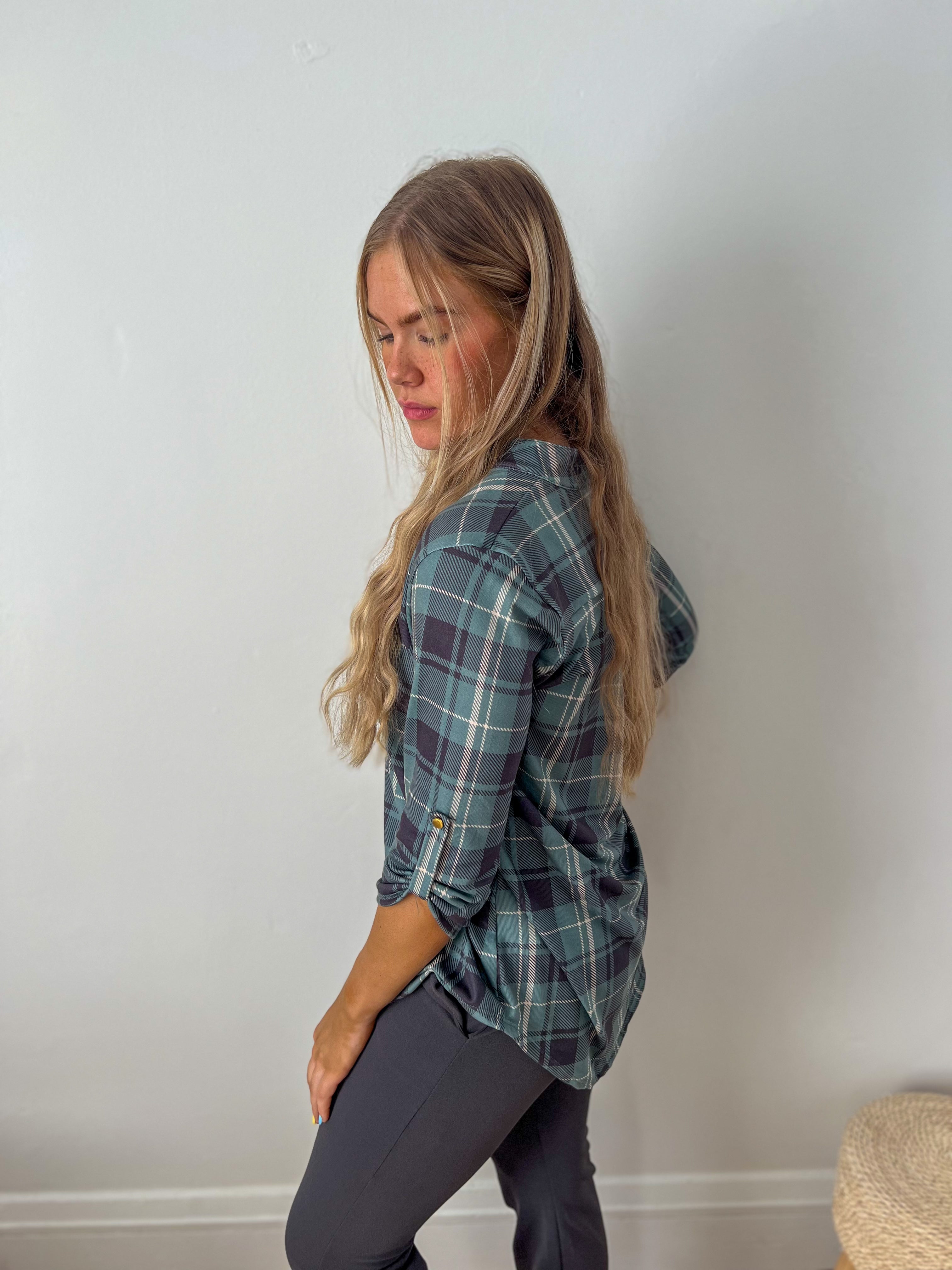 Jamie Plaid 3/4 Sleeve Top