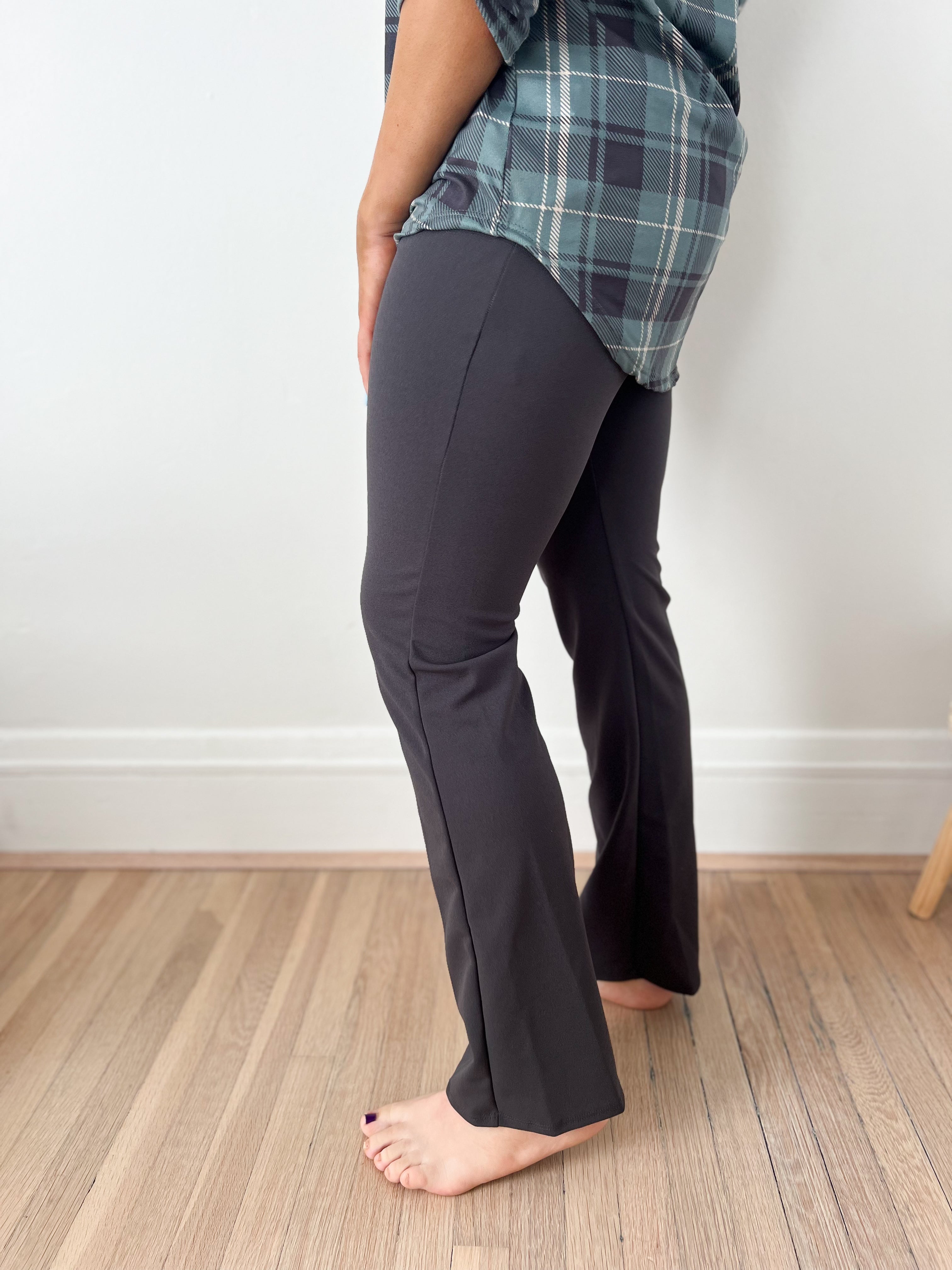 Logan Stretchy Flare Pants - Charcoal
