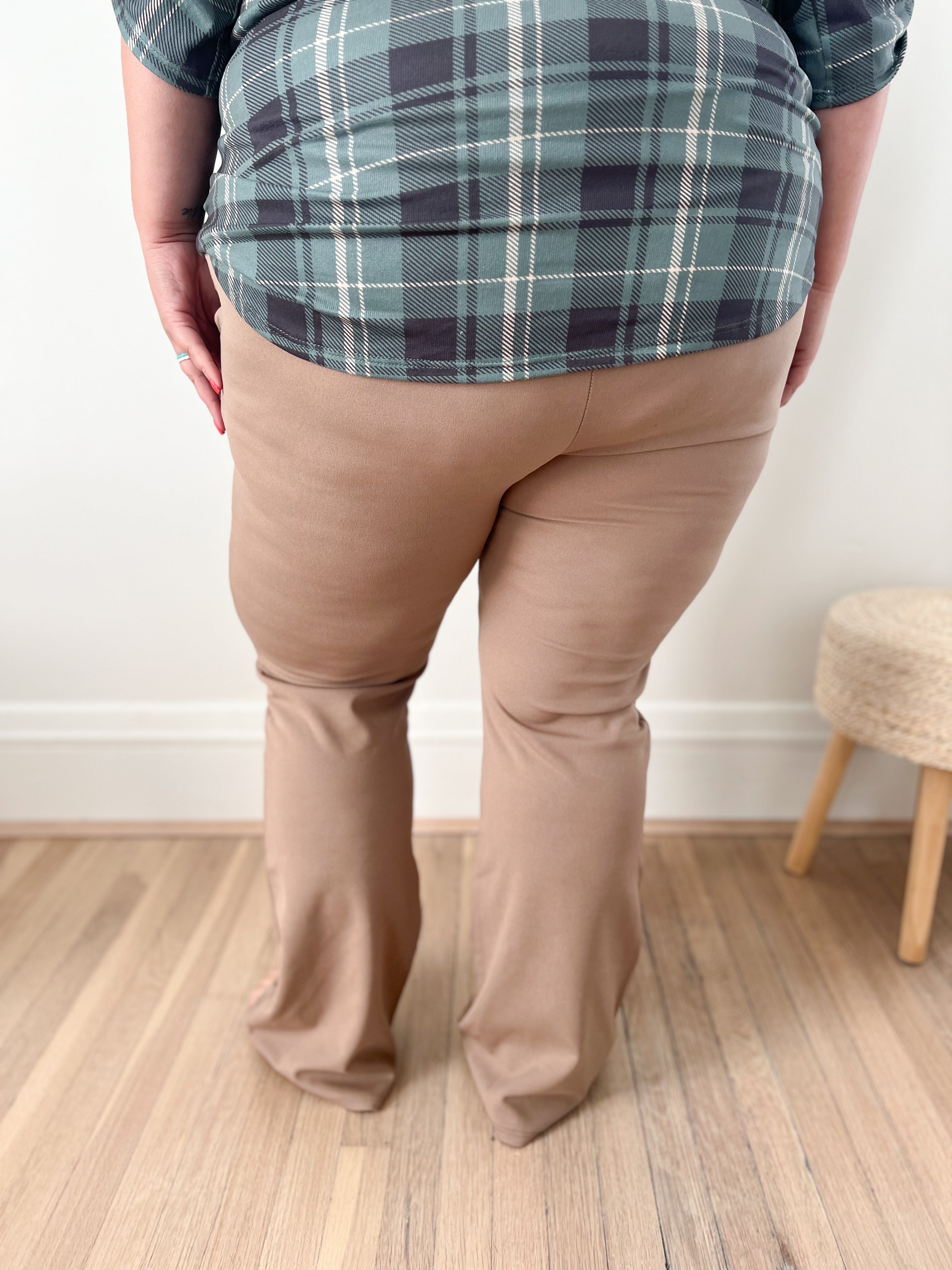Logan Stretchy Flare Pants - Mocha
