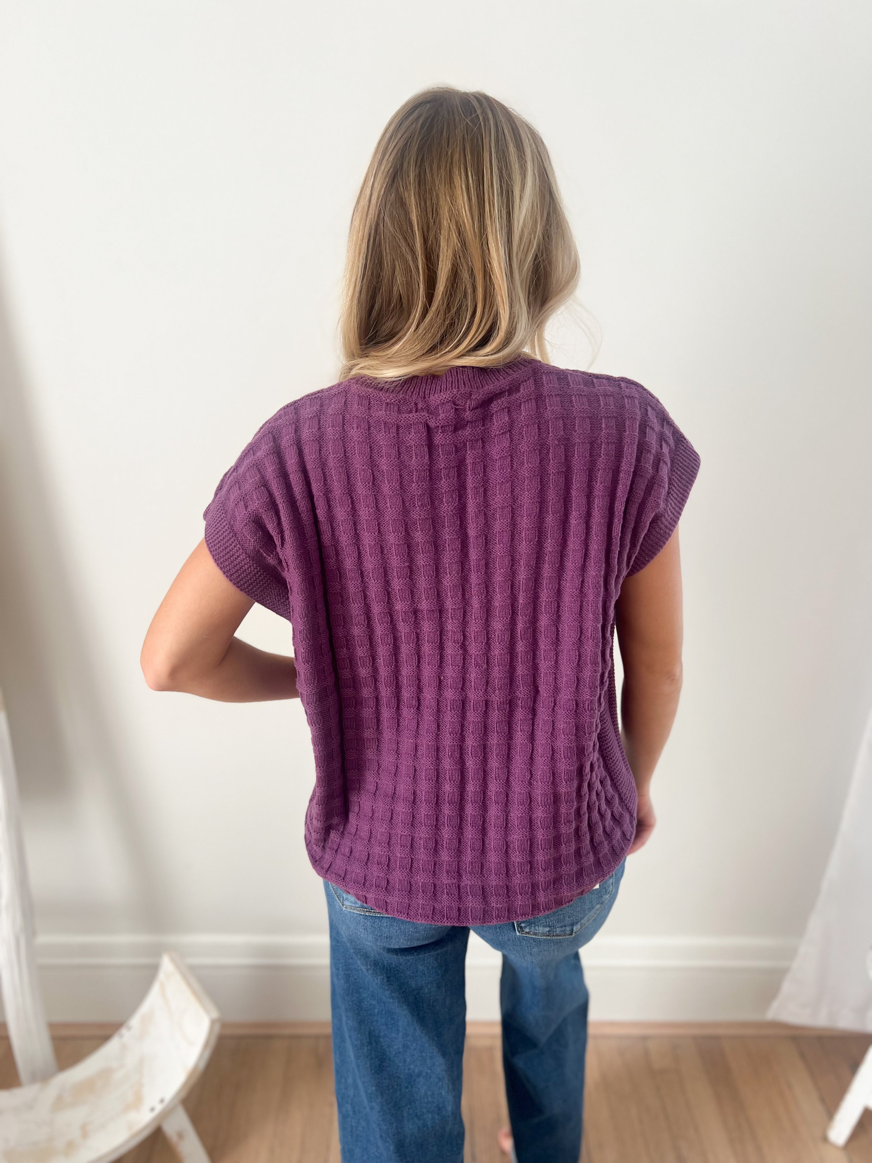 Kelly Knitted Top - Plum