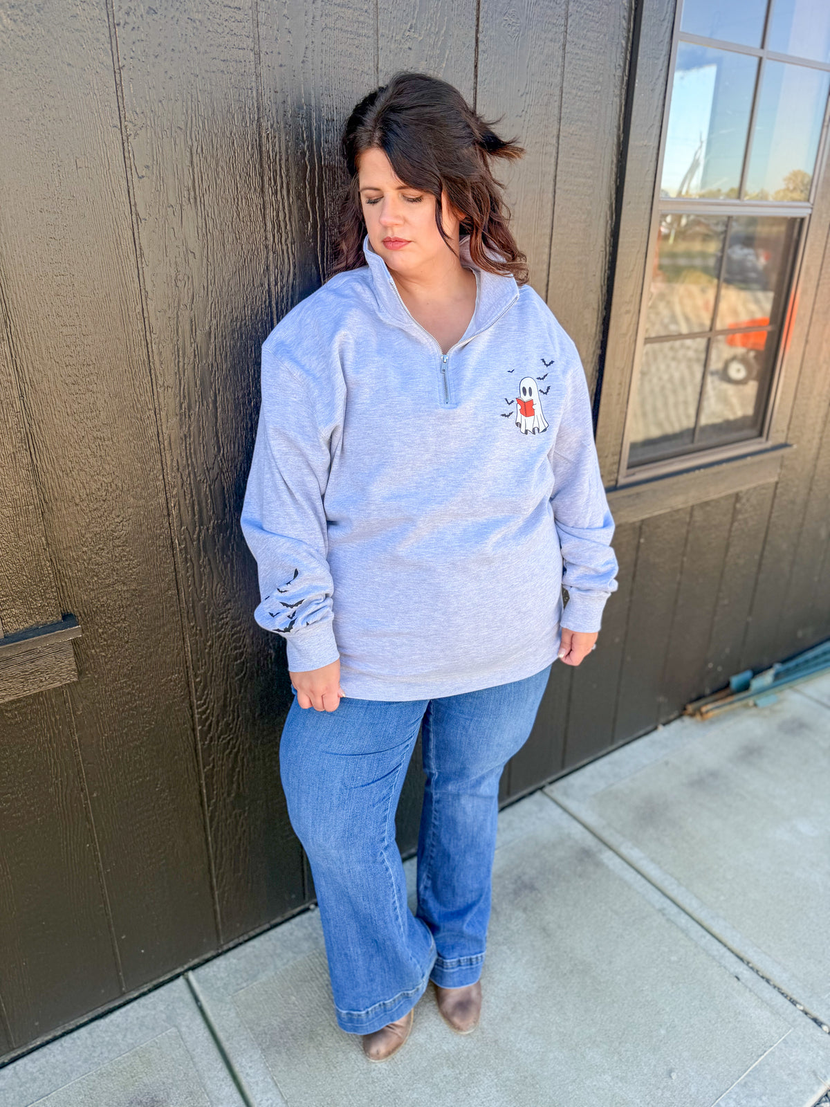 Batty for Books Quarter Zip Sweatshirt