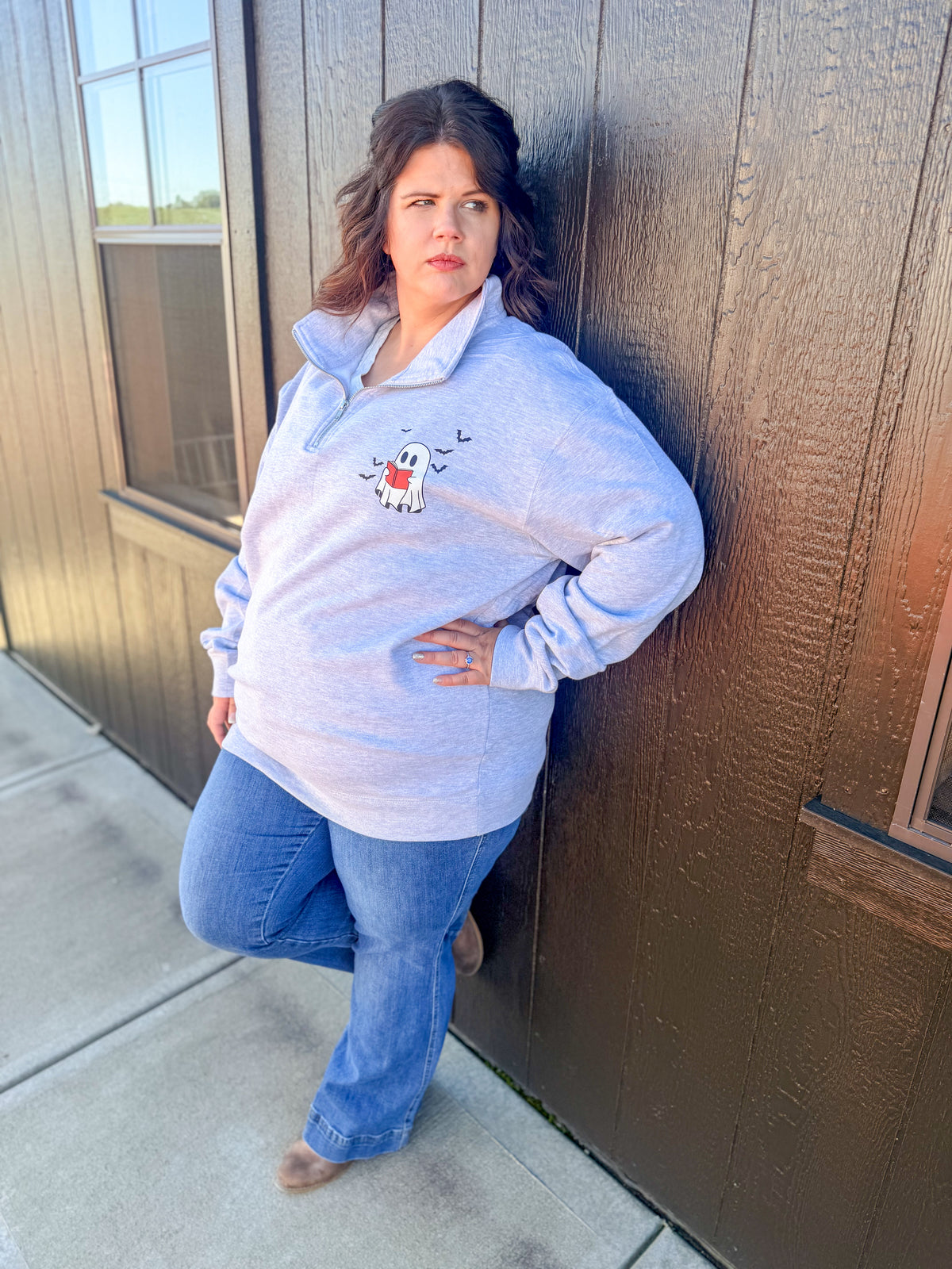 Batty for Books Quarter Zip Sweatshirt