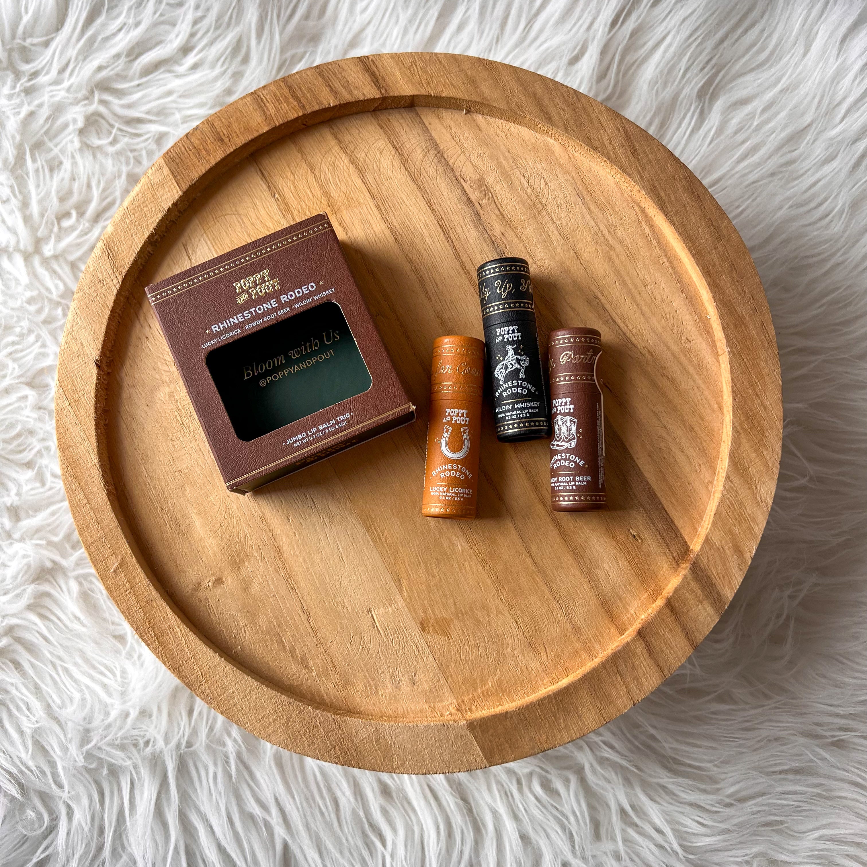 Poppy & Pout Rhinestone Rodeo Lip Balm Trio Gift Set