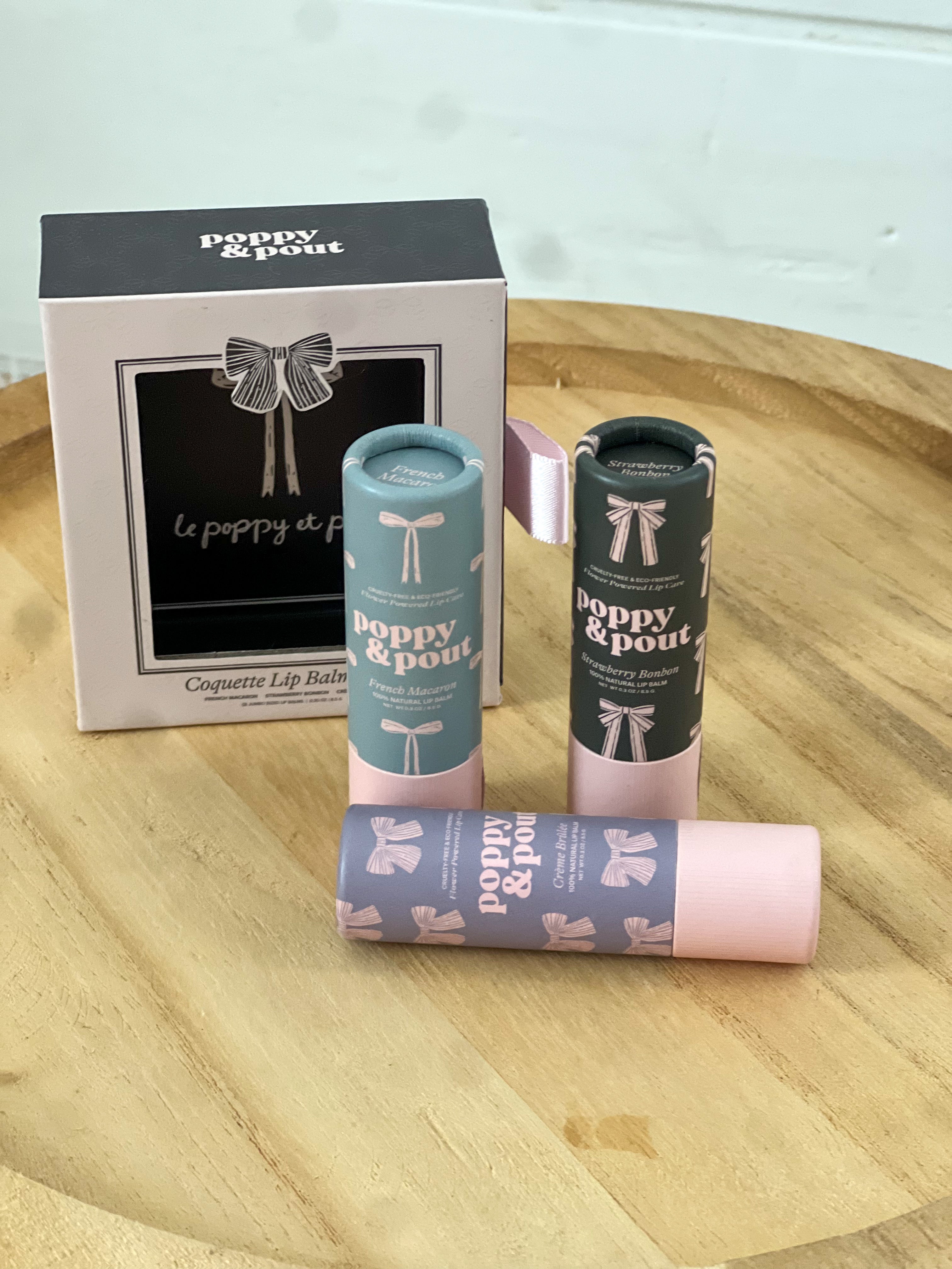 Poppy & Pout Coquette Lip Balm Trio Gift Set