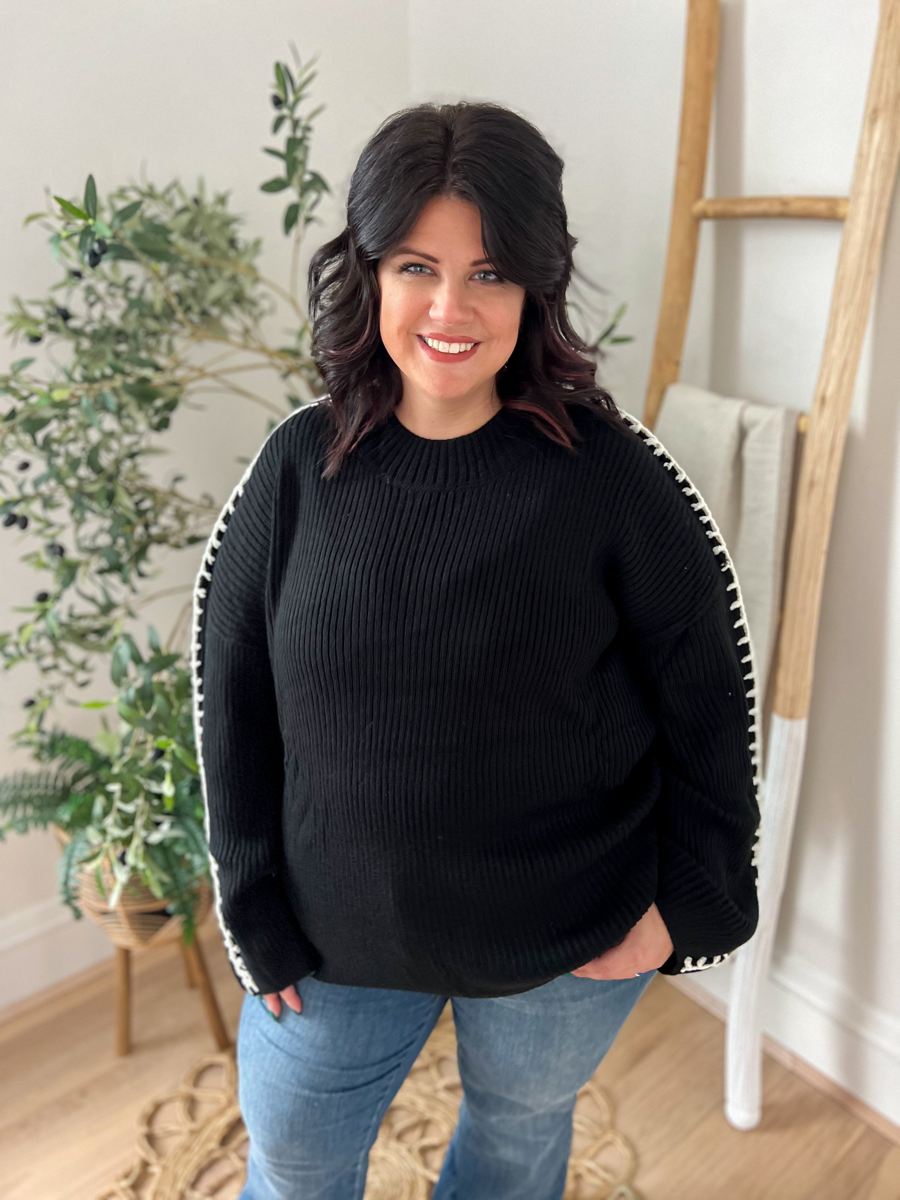 Take A Chance Black Sweater