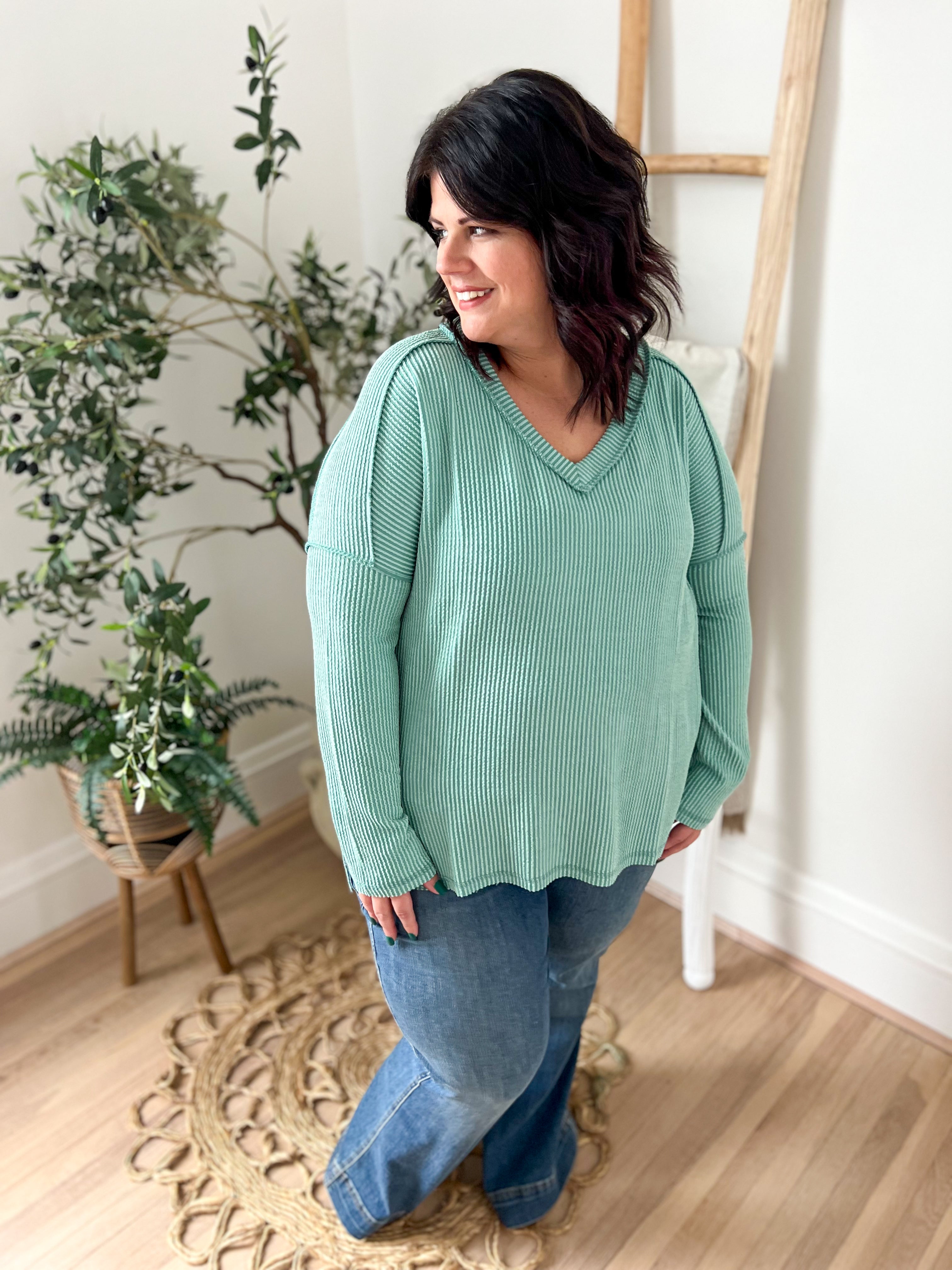 DOORBUSTER Khole V-neck Top - Mint