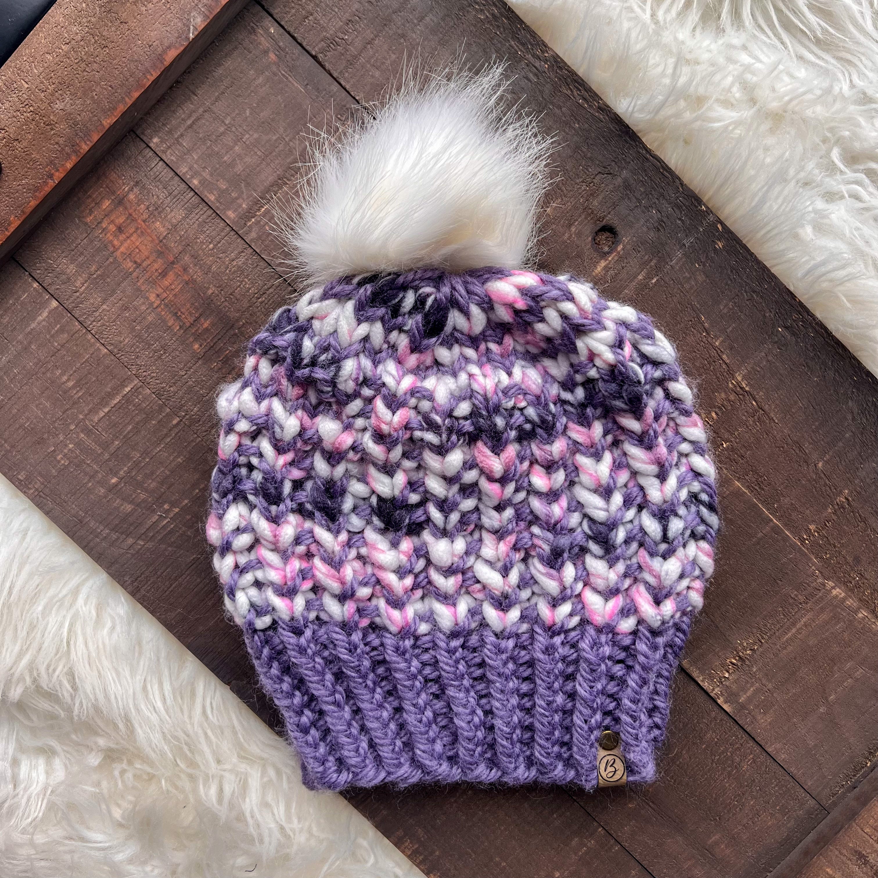 Aspen Beanie - Pink and Purple