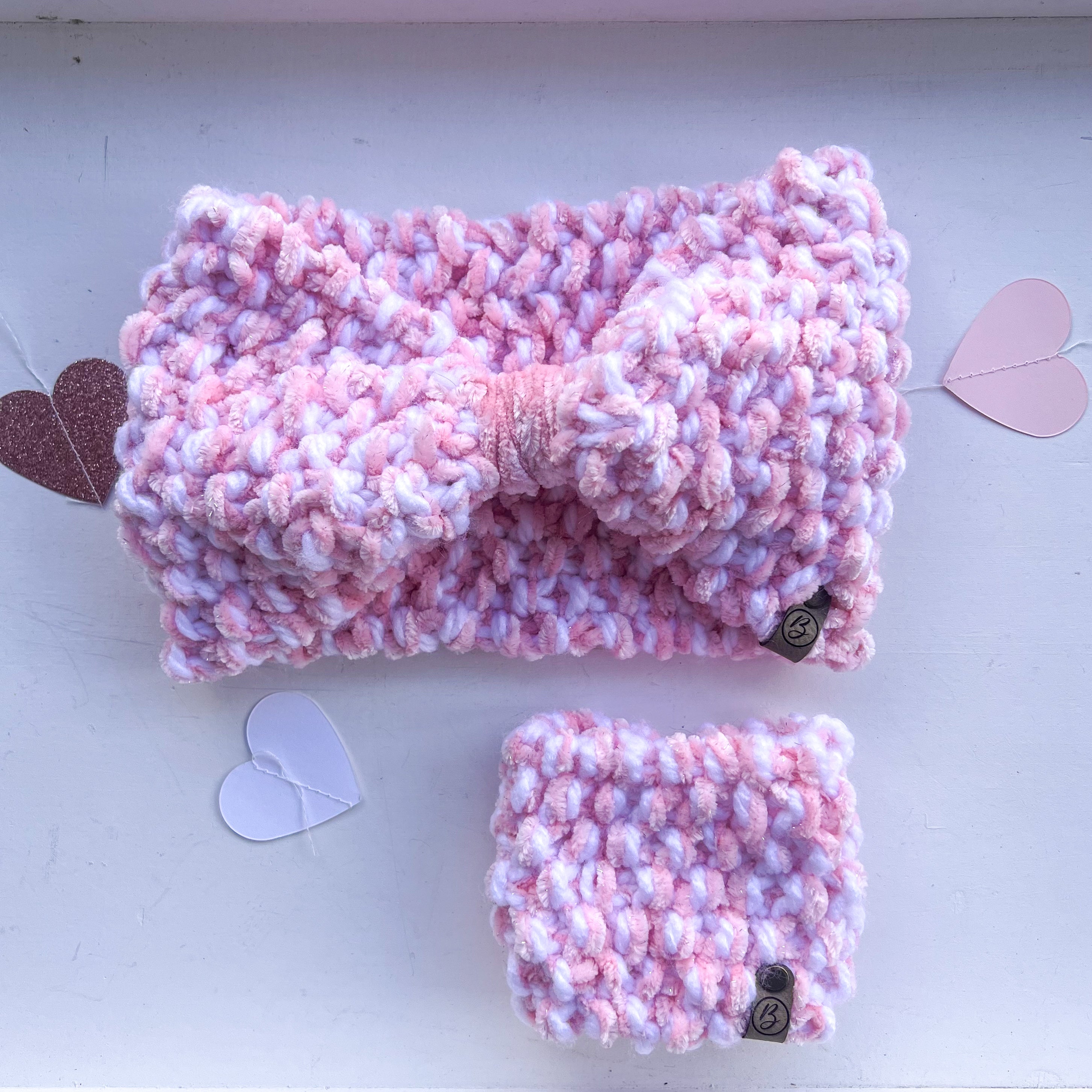Icelyn Pink and White Cup Cozy