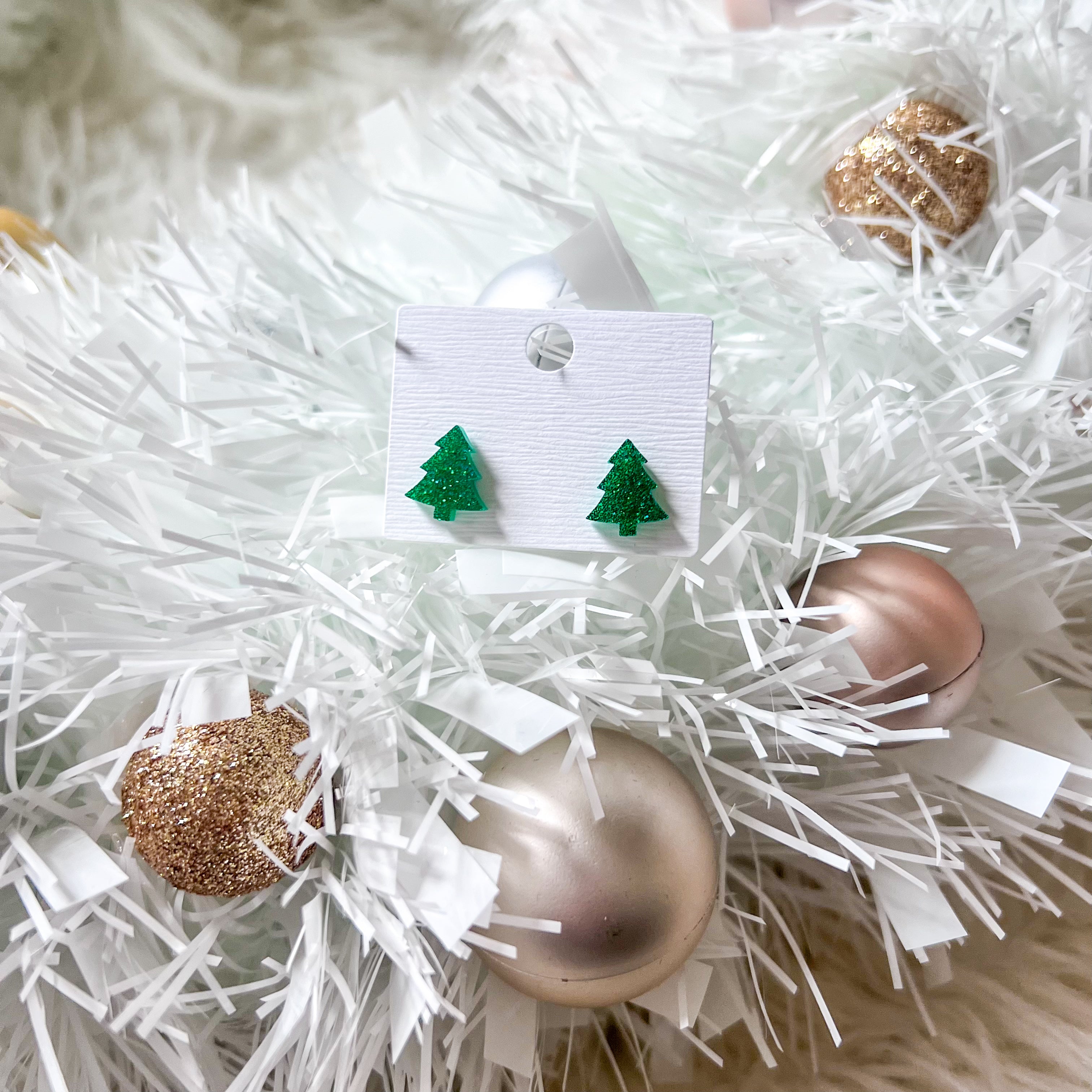 DOORBUSTER Shimmery Christmas Tree Earrings