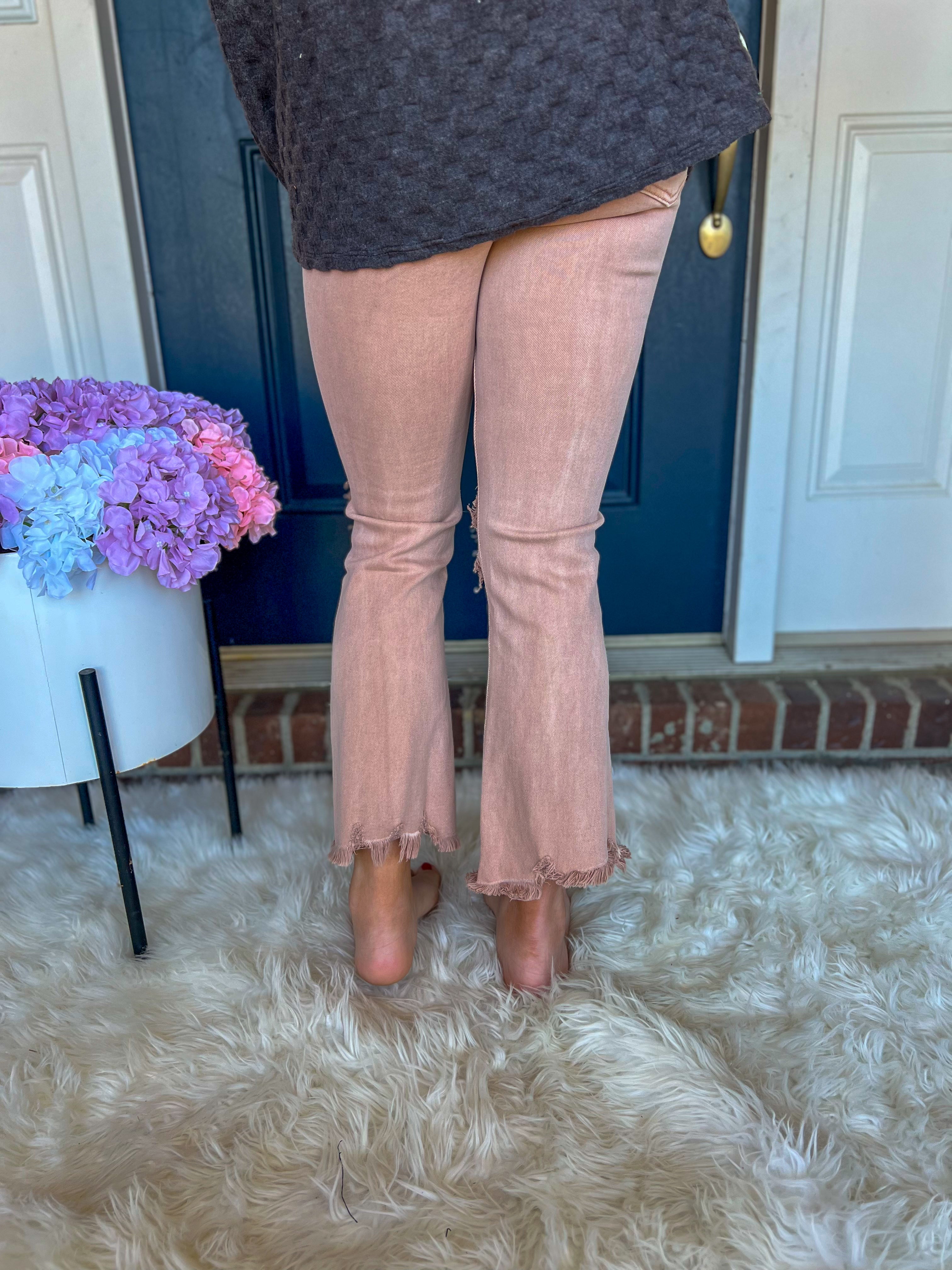 Lovervet Anabelle Rose Crop Flare Jeans