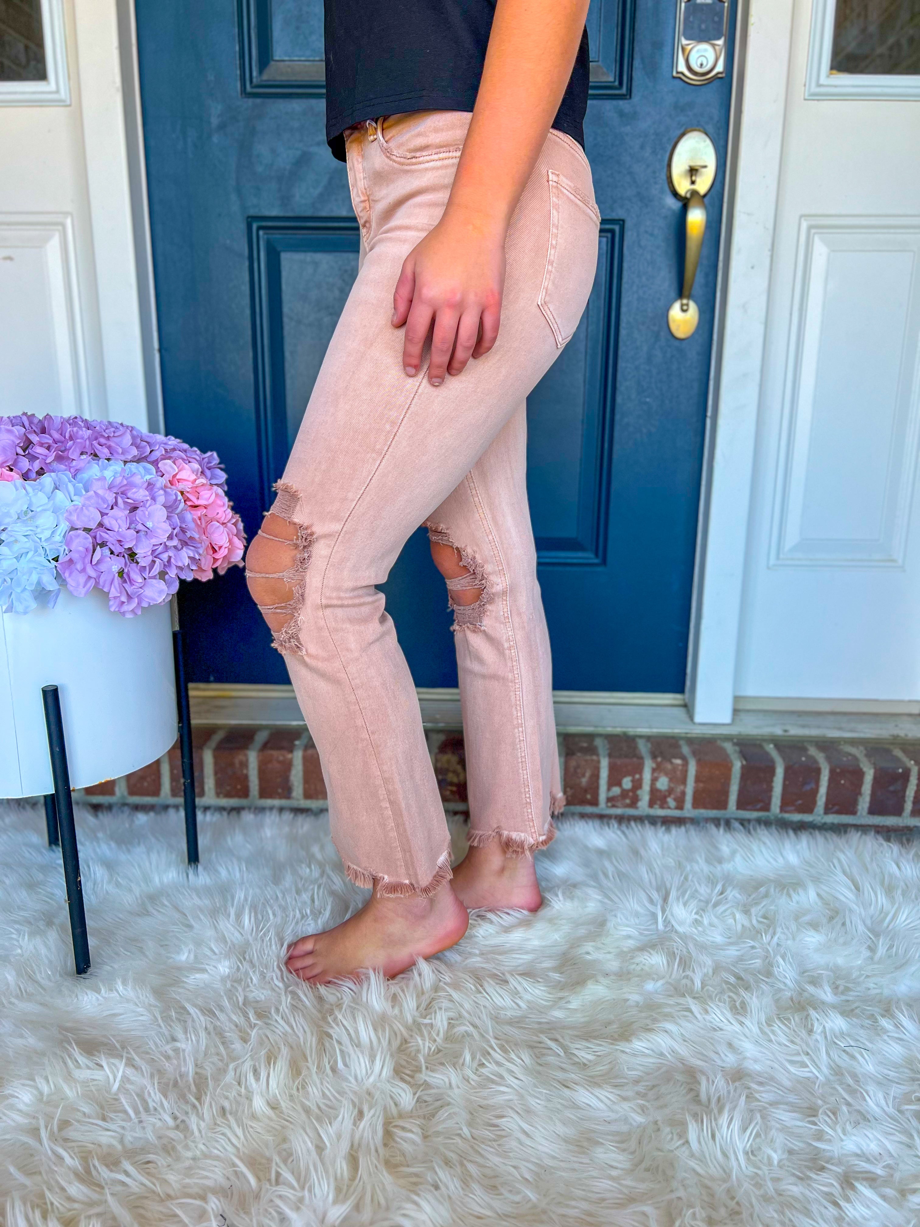 Lovervet Anabelle Rose Crop Flare Jeans