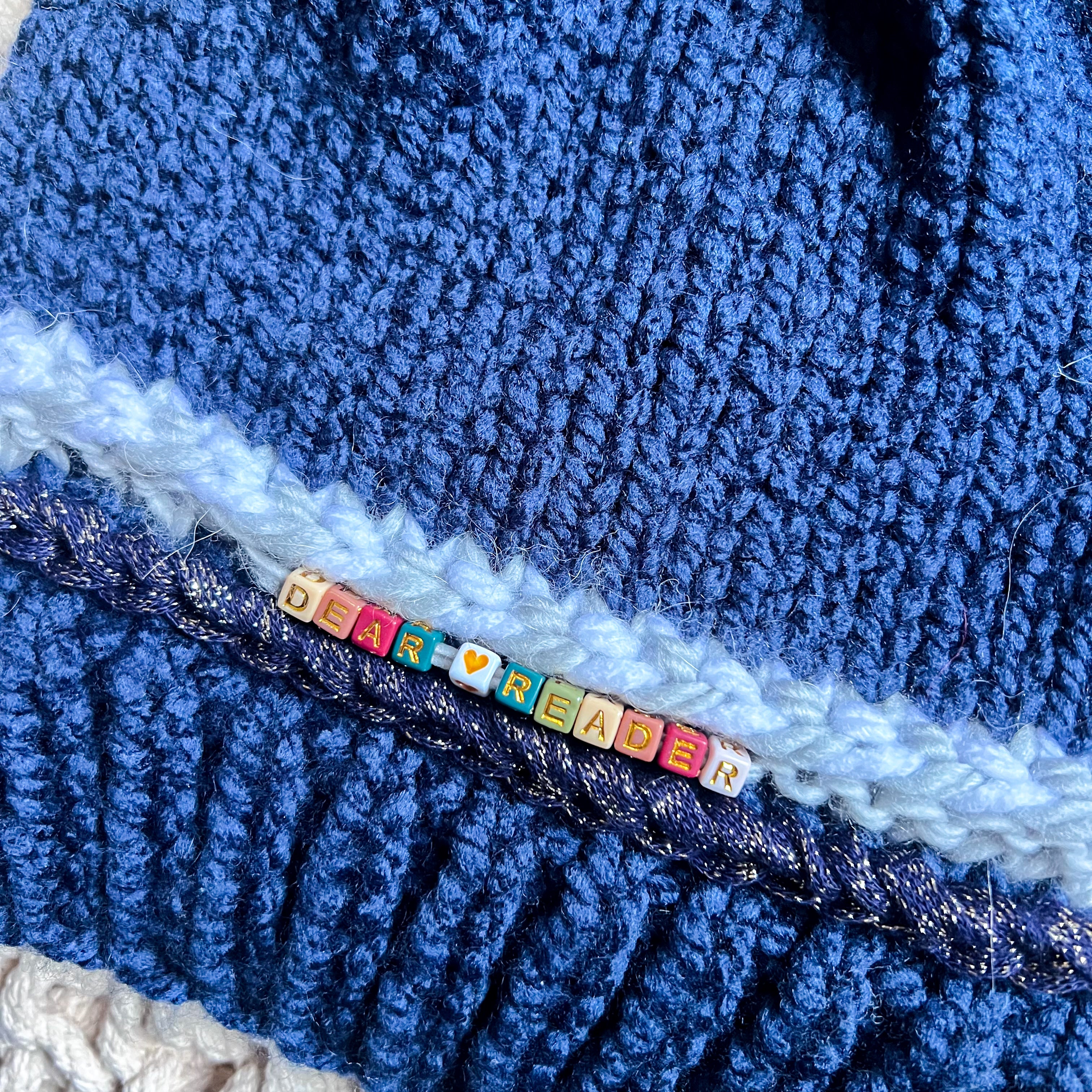 Friendship Bracelet Knitted Beanie - Dear Reader