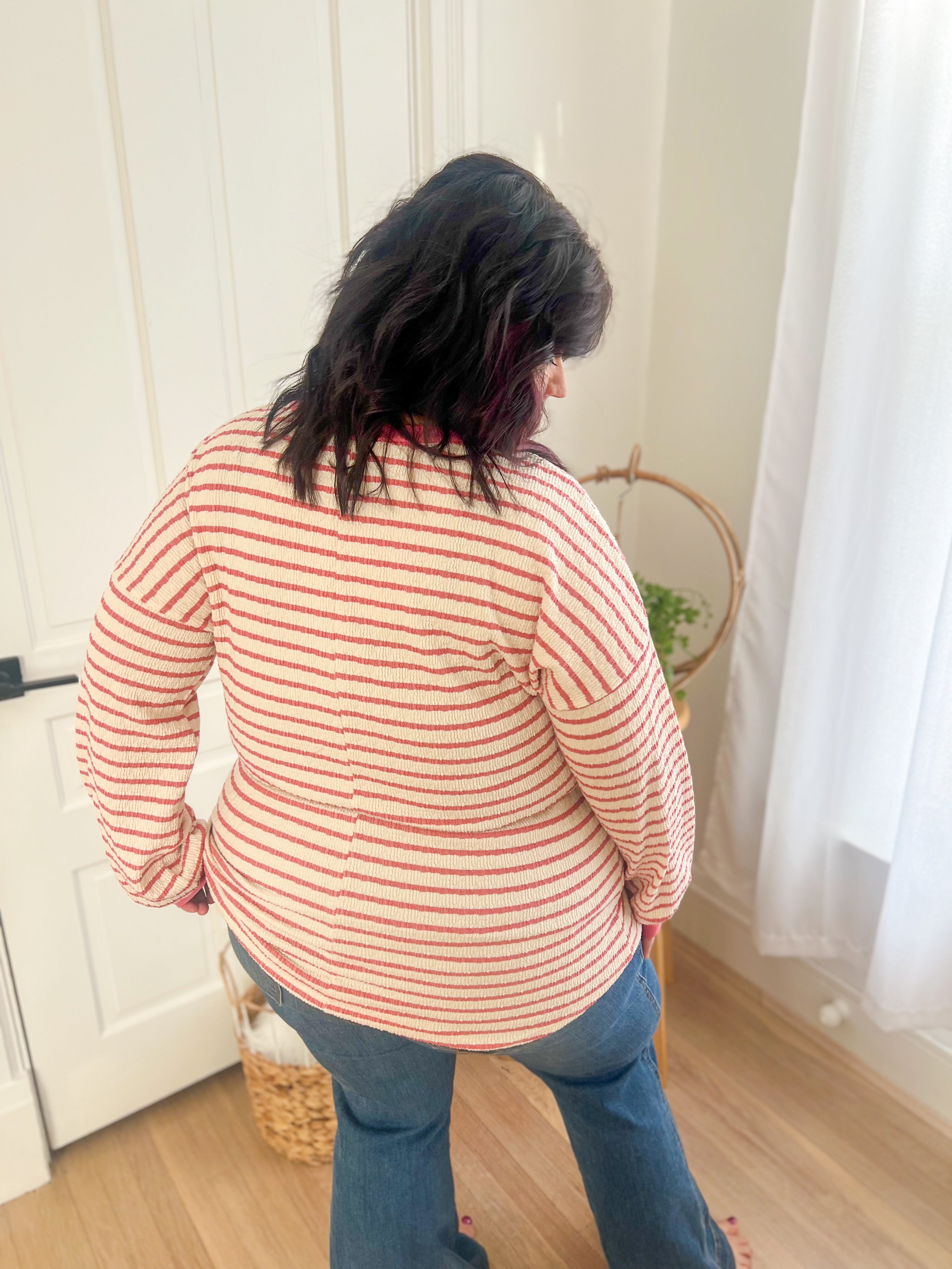 Emily Stripe Top - Rose