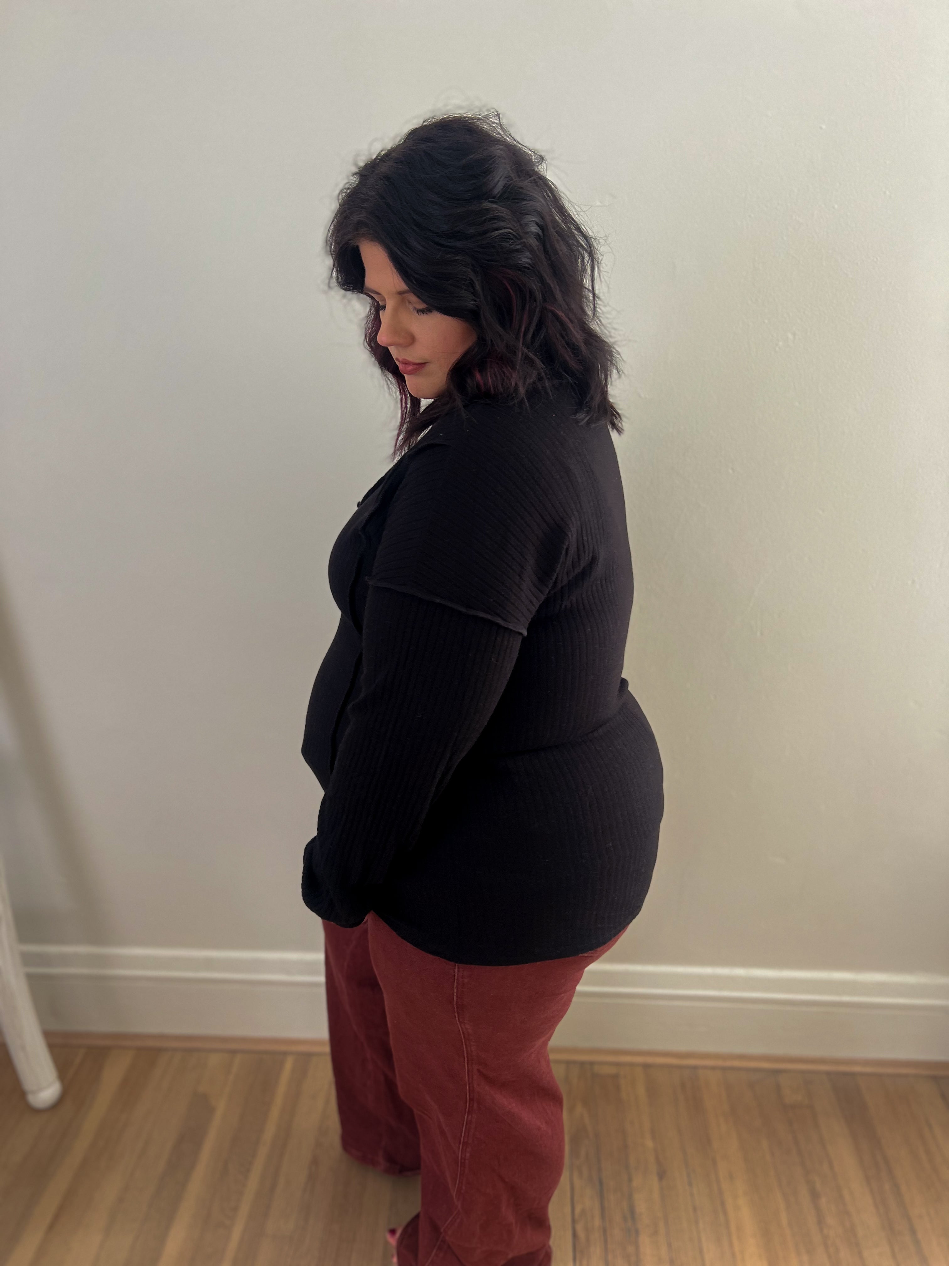 Mia Black V-neck Top