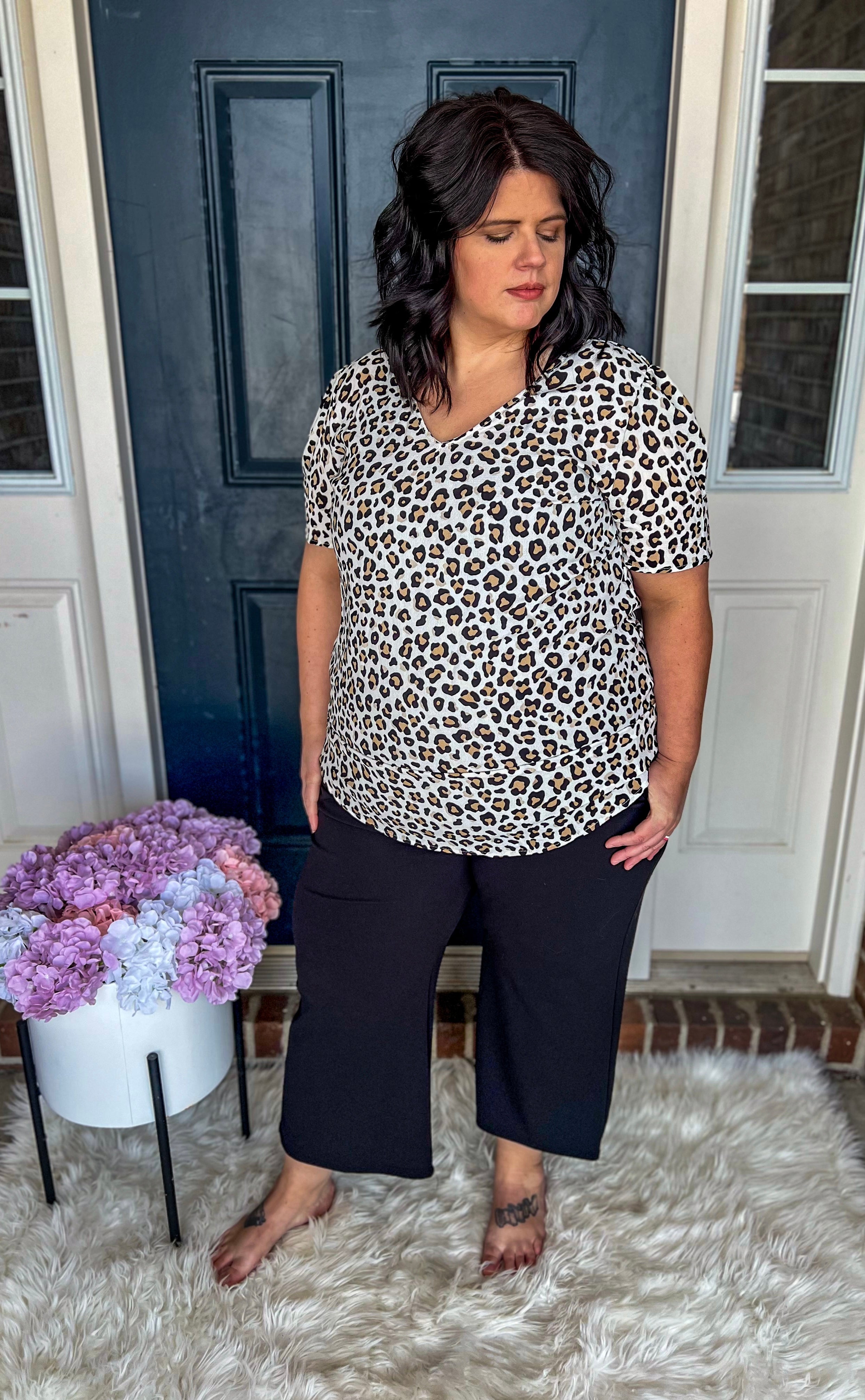 Leopard V-Neck Blouse
