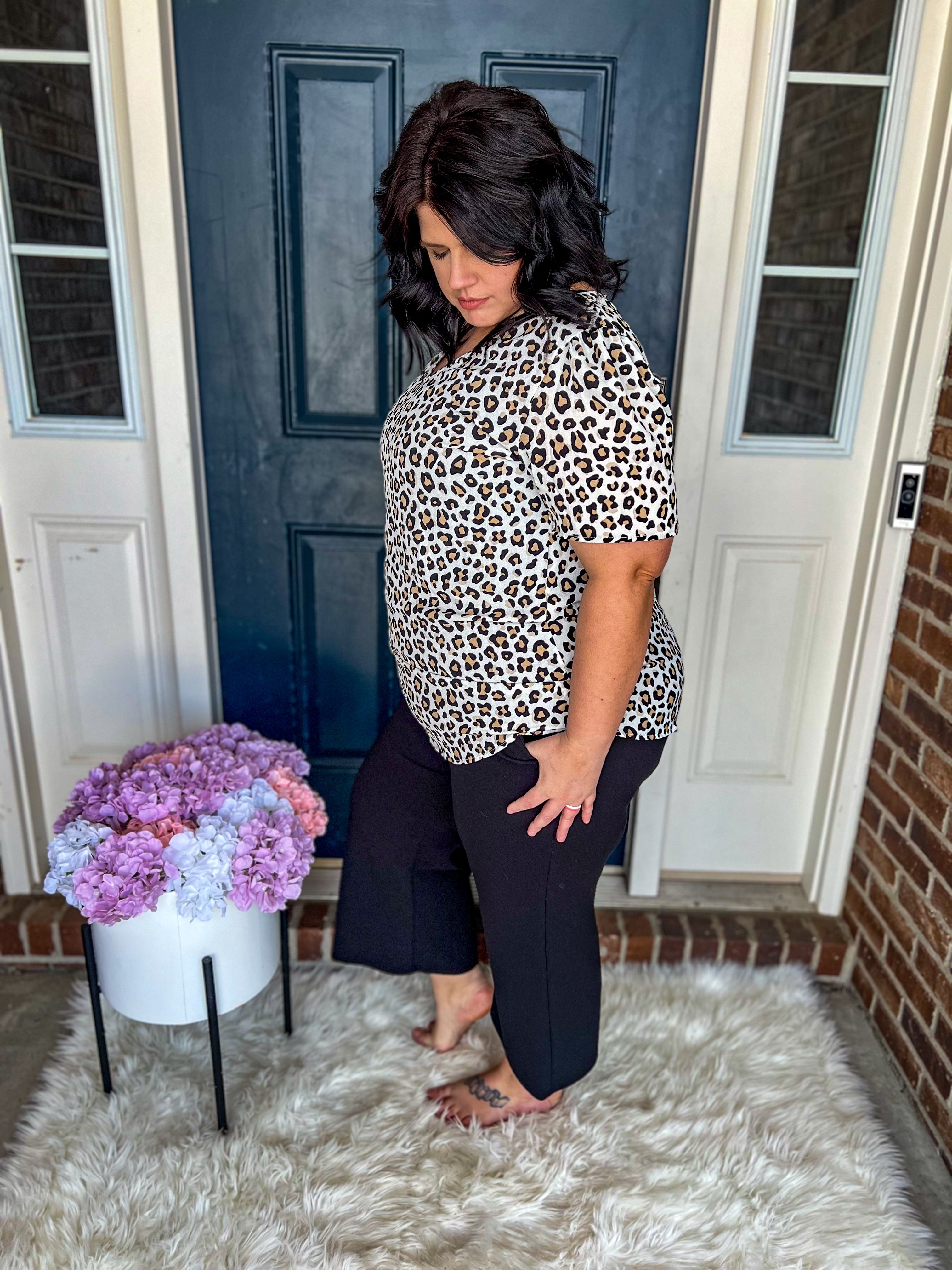 Leopard V-Neck Blouse