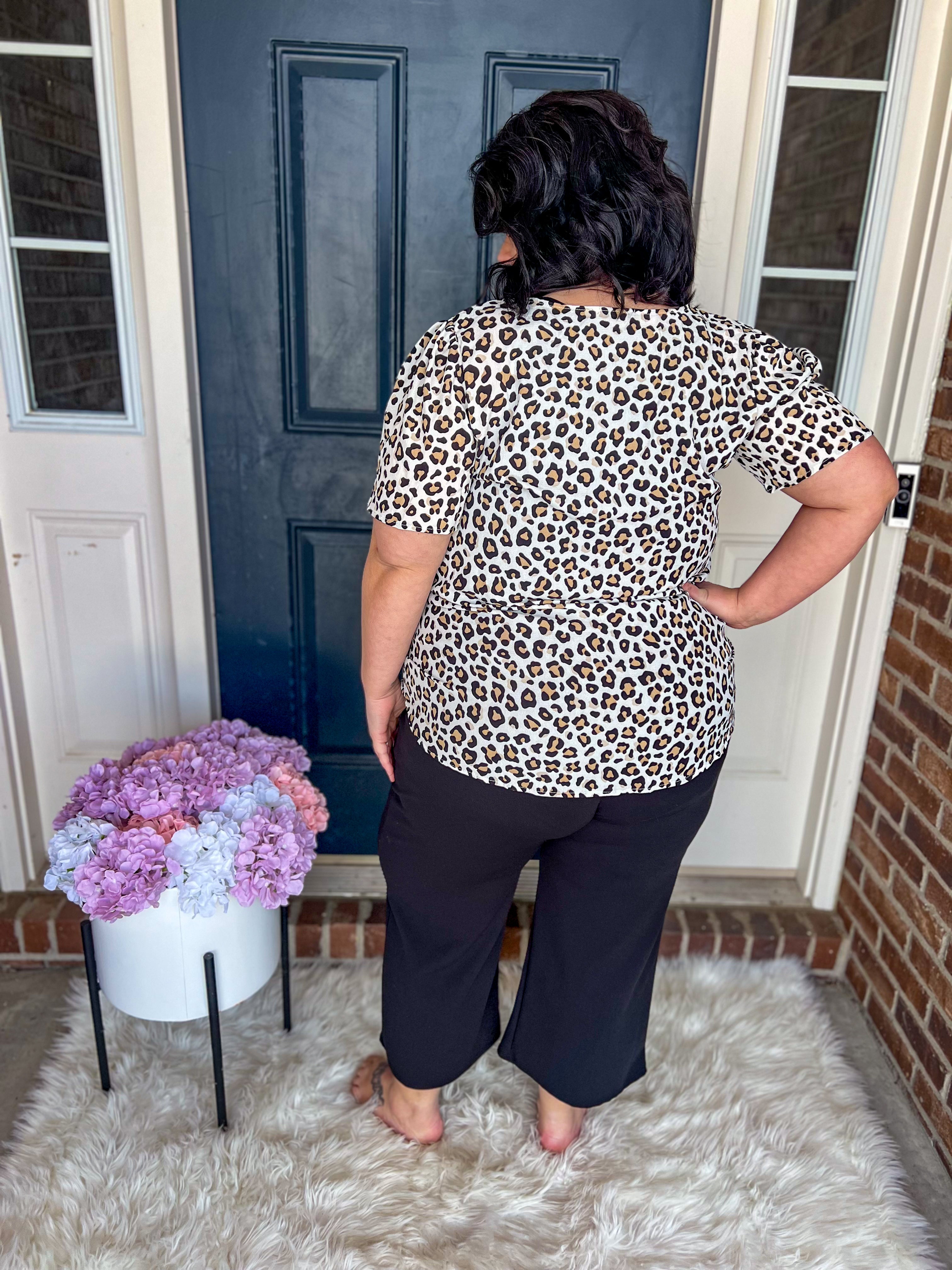 Leopard V-Neck Blouse