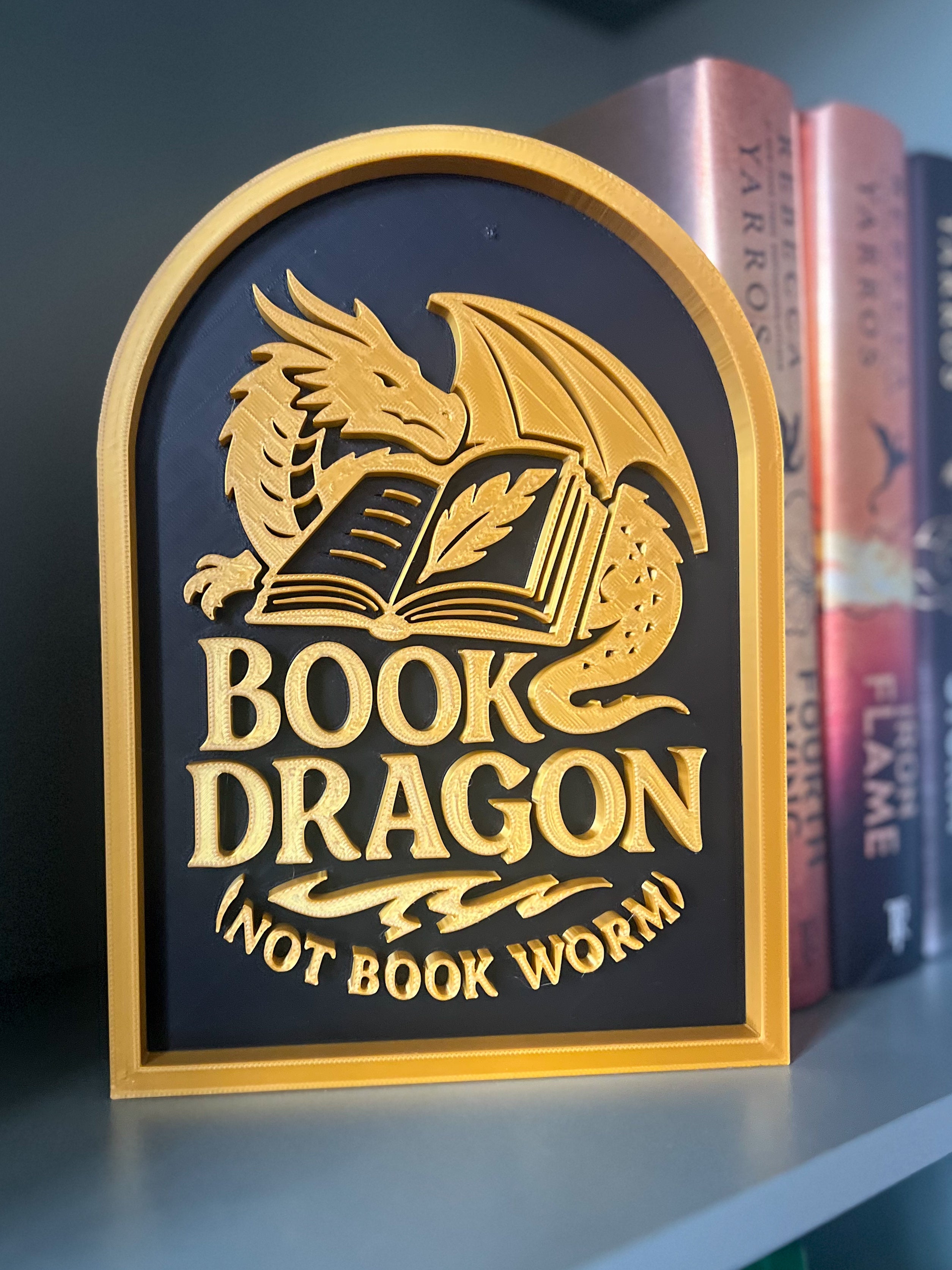 Book Dragon Shelf Sign