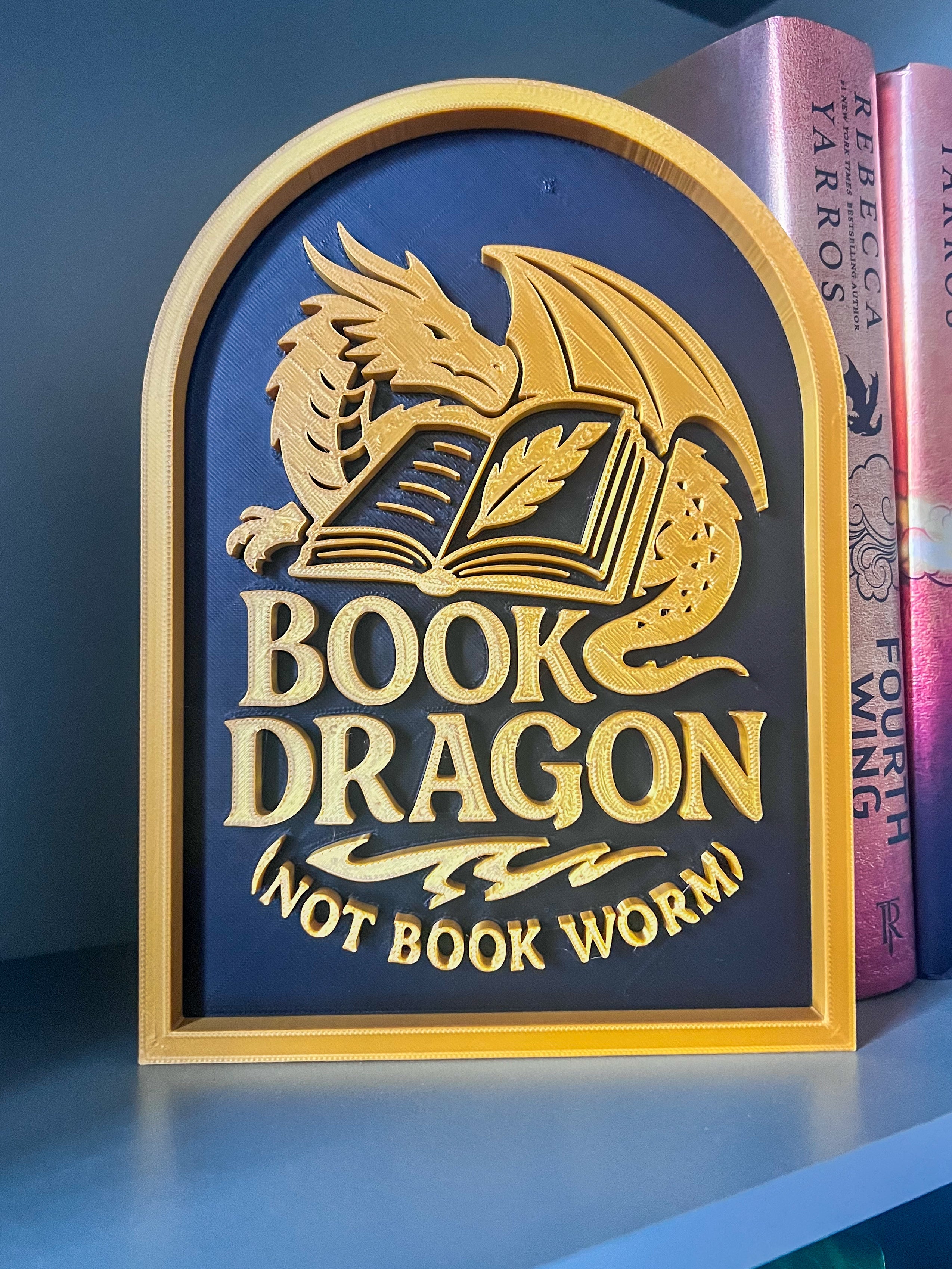 Book Dragon Shelf Sign