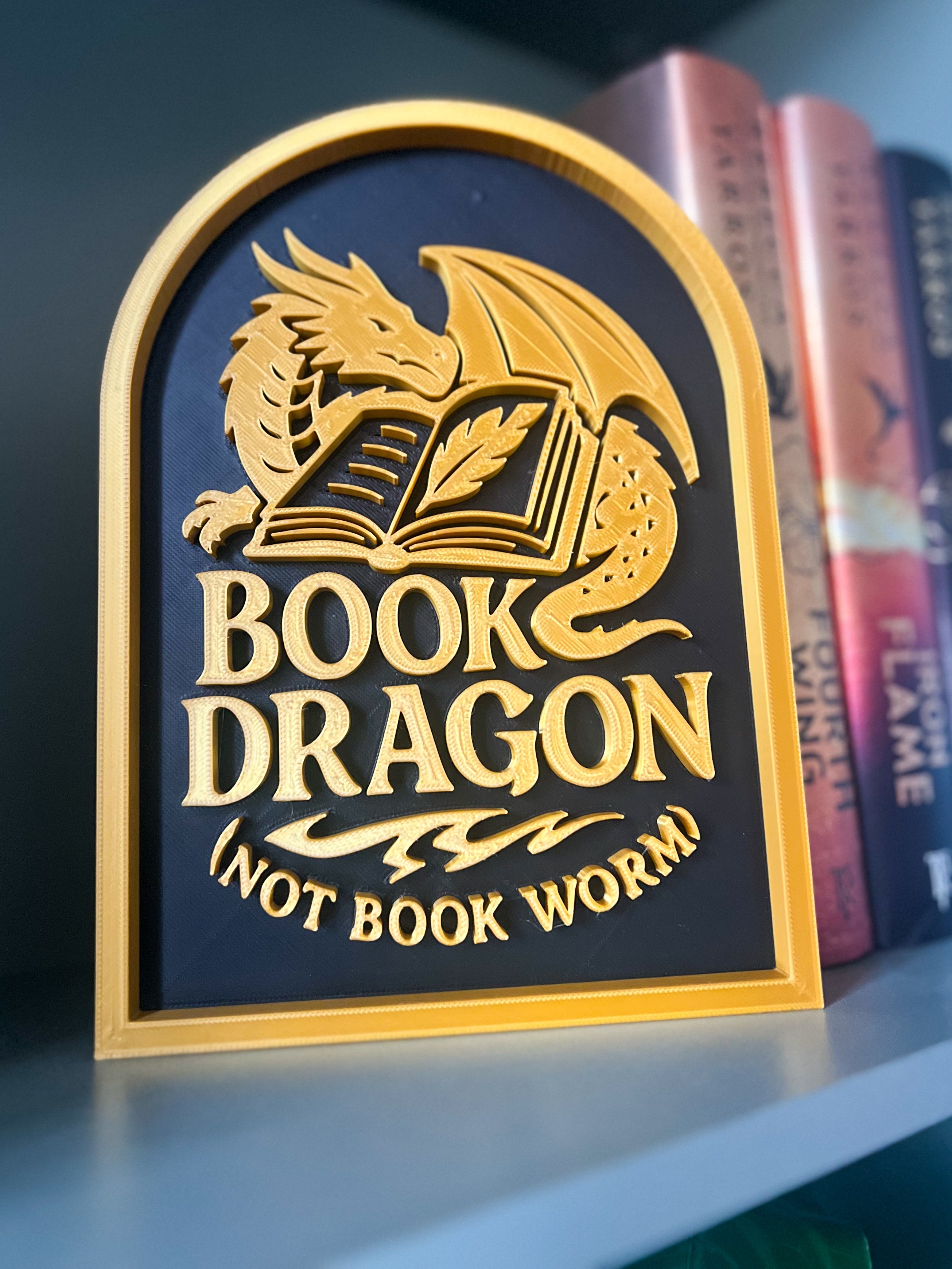 Book Dragon Shelf Sign