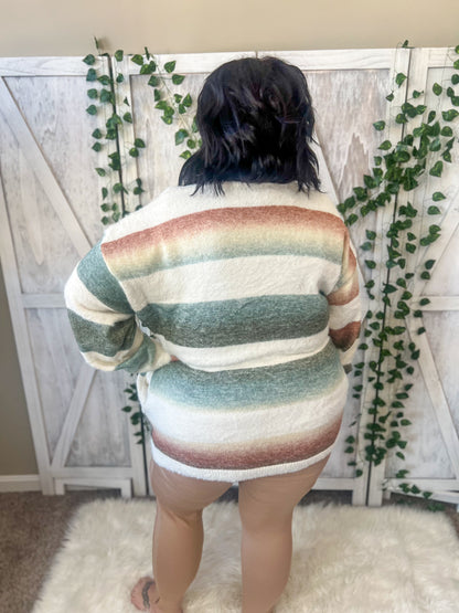 Remi Striped Button Down Cardigan