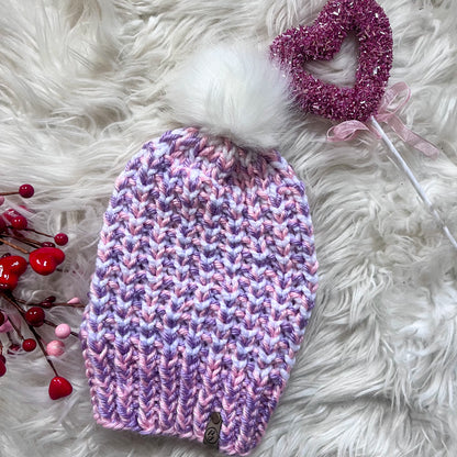 Aspen Beanie - Lavender and Blush