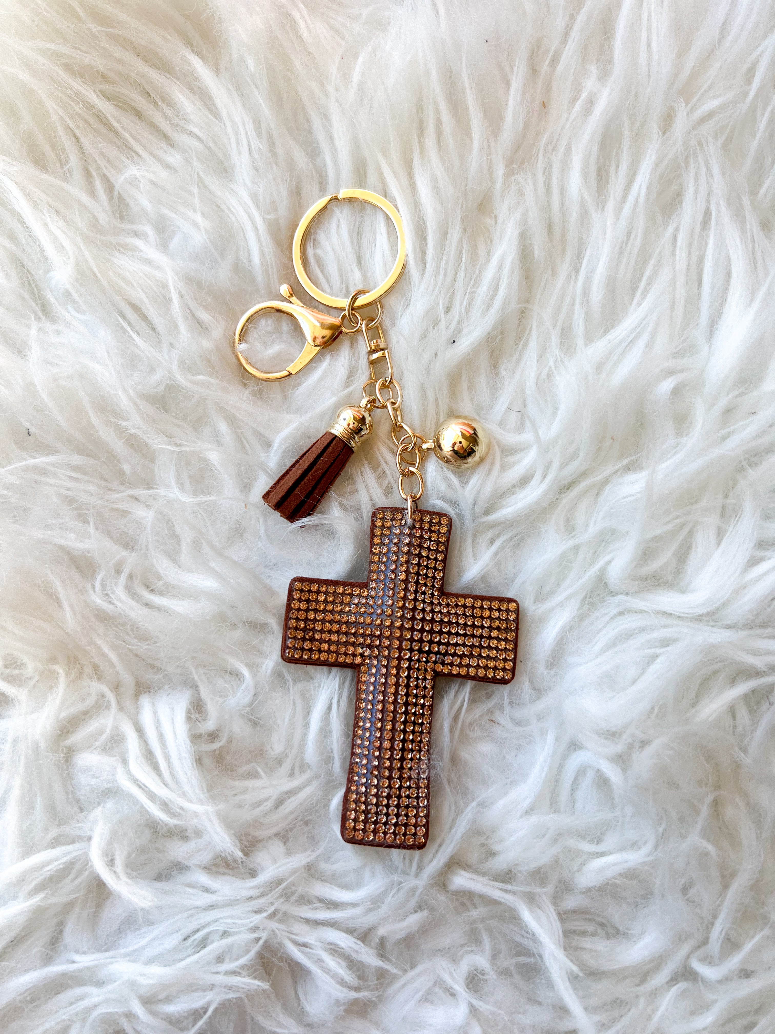 Cross Rhinestone Key Chain