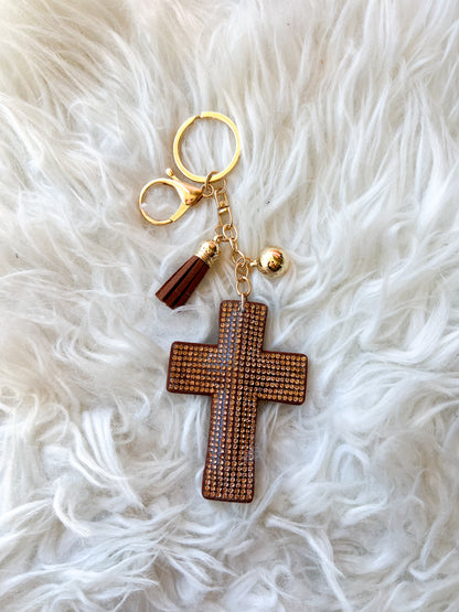 Cross Rhinestone Key Chain