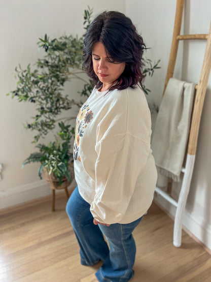 Boho Floral Fall Pumpkin Sweatshirt