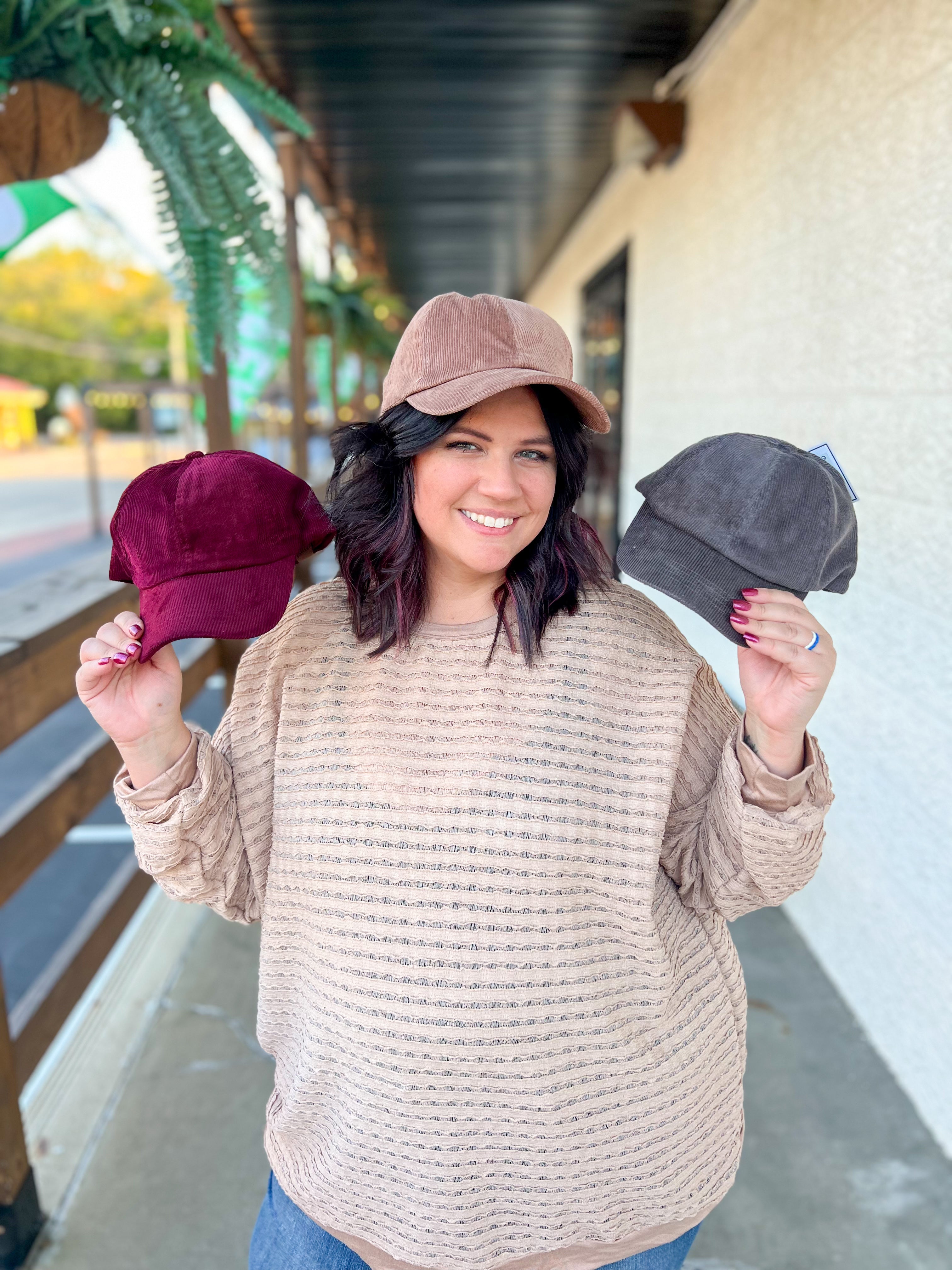CC Corduroy Pony Tail Hat - 3 Colors