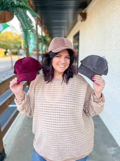 CC Corduroy Pony Tail Hat - 3 Colors