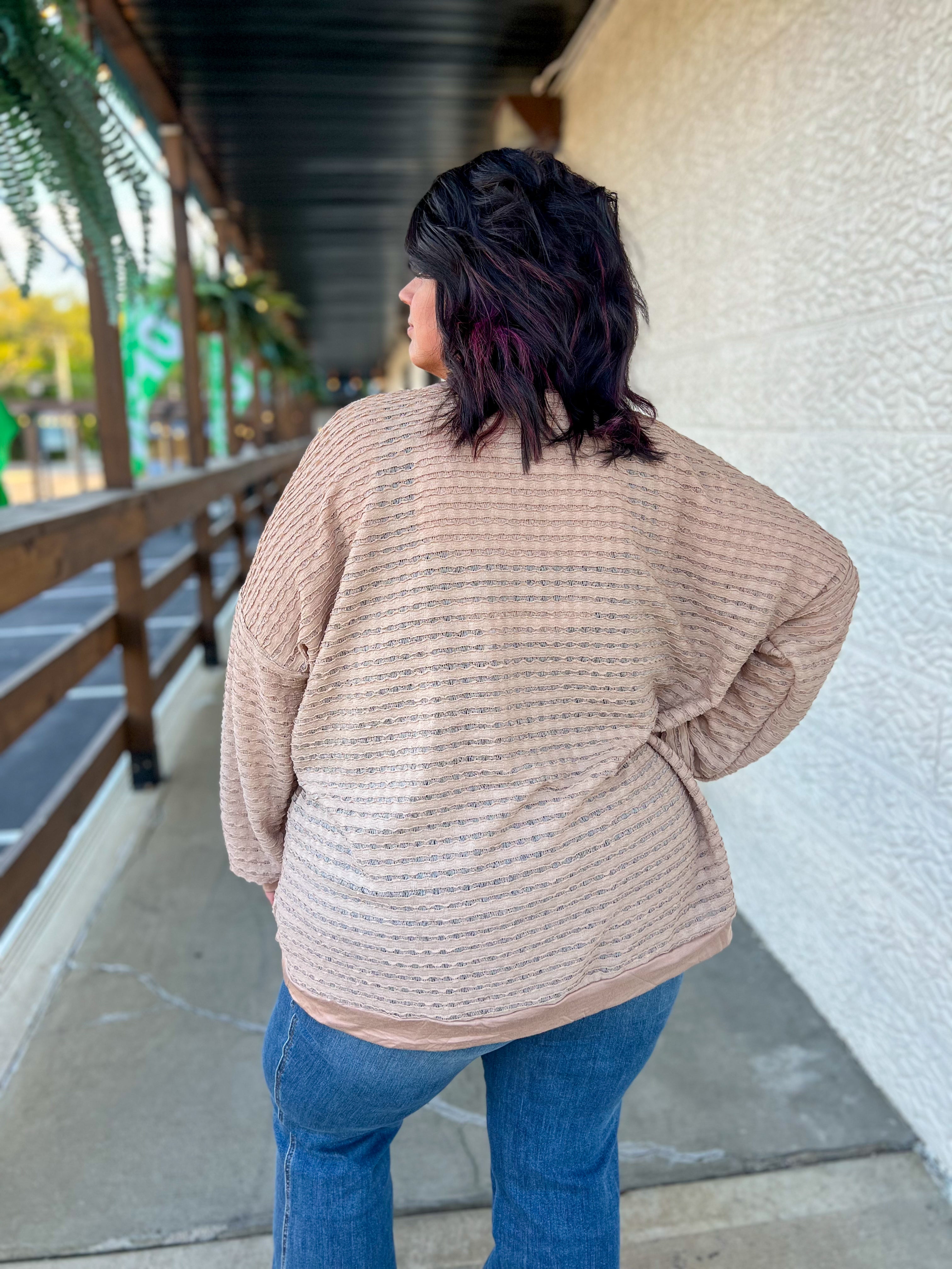 Mira Mocha Textured Long Sleeve Top