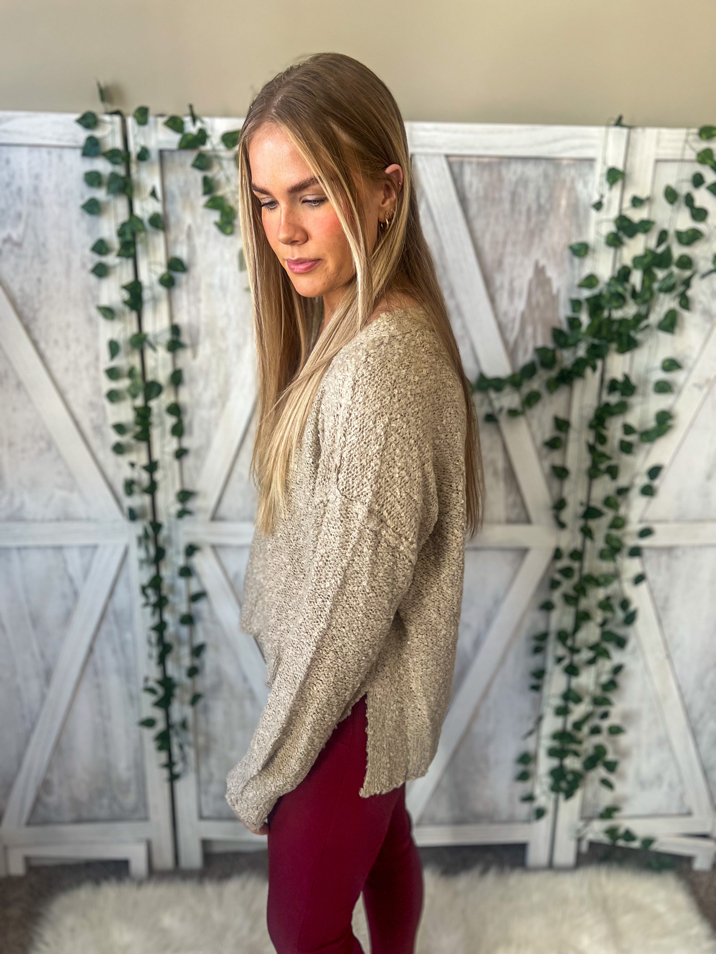 Emma Cozy Taupe Sweater