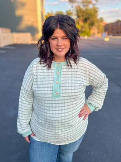 DOORBUSTER Emily Stripe Top - Mint