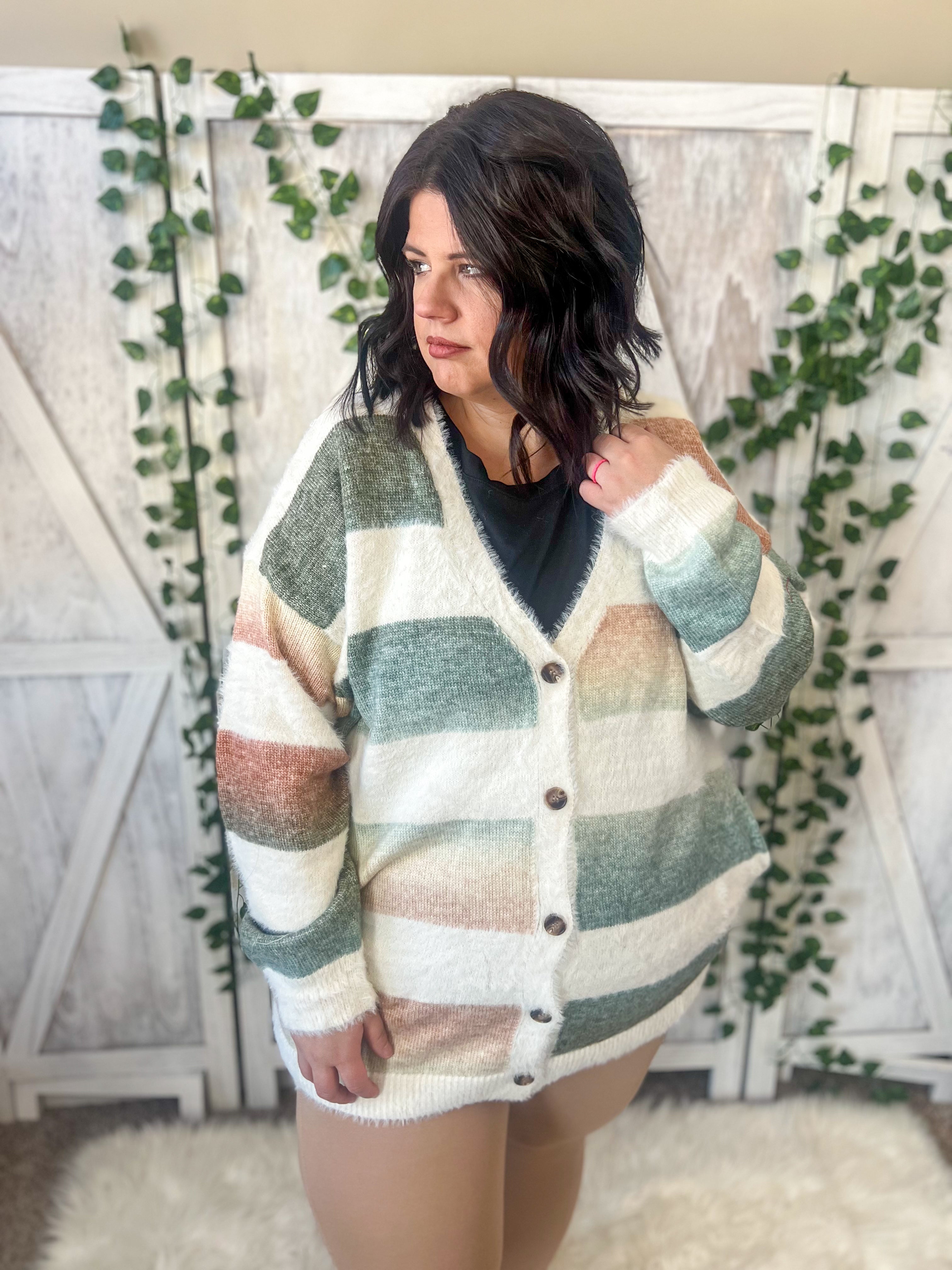 Remi Striped Button Down Cardigan