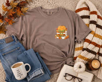 Cozy Book Stack Pocket Tee