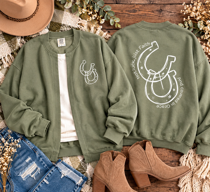 Not Luck Horseshoe Cardi Sweatshirt