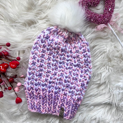 Aspen Beanie - Lavender and Blush
