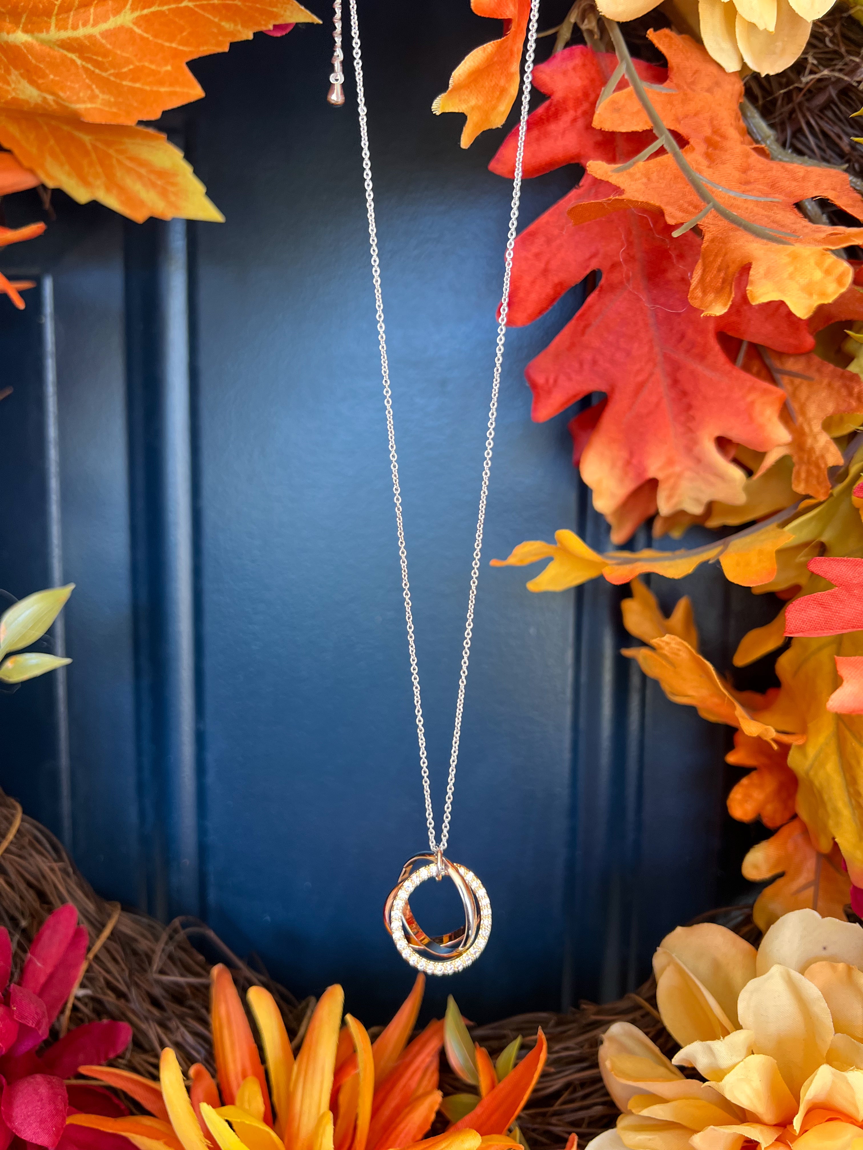 Crystal Pave 3 Circle Necklace