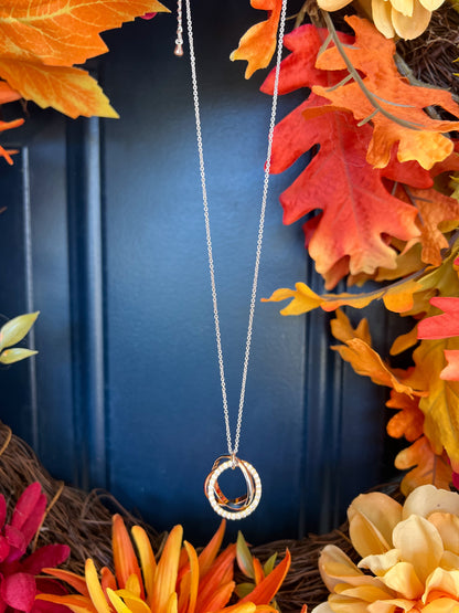 Crystal Pave 3 Circle Necklace