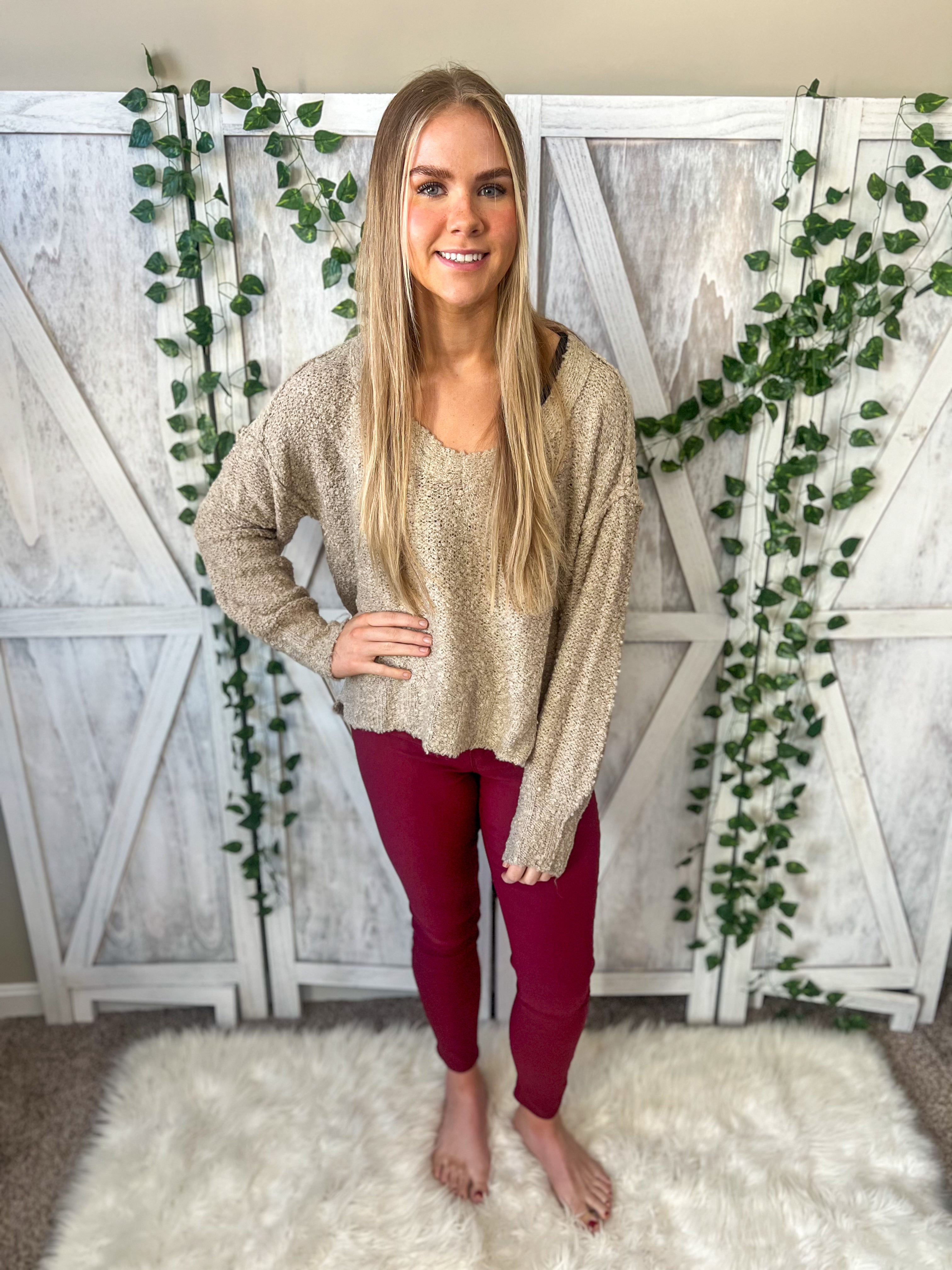 Emma Cozy Taupe Sweater