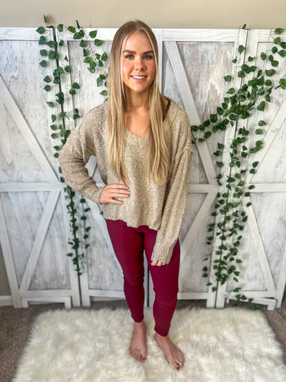 Emma Cozy Taupe Sweater